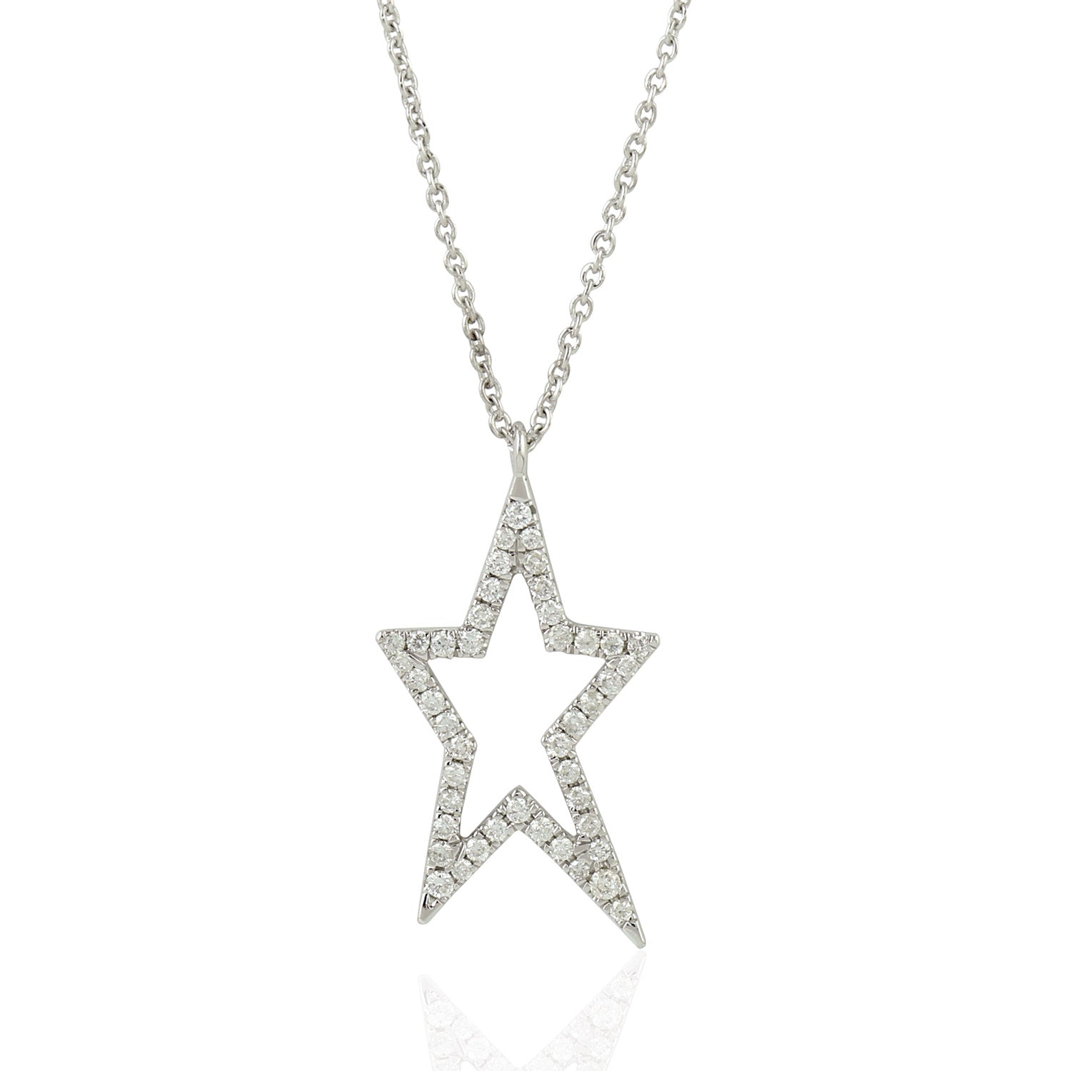 14K White Gold Diamond Chain Necklace - Handmade Dainty Jewelry for Women, Perfect for Weddings, Anniversaries & Special Occasions
