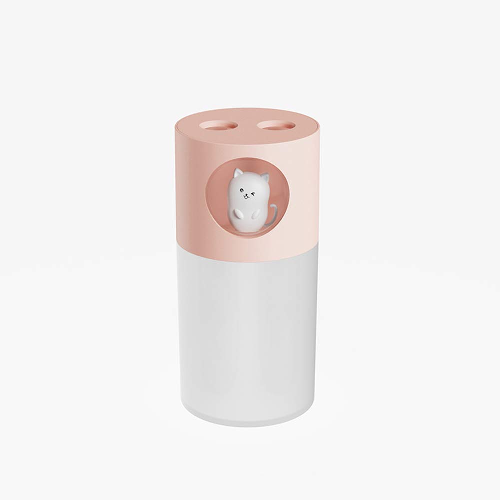 Adoolla Mini Air Humidifier - Cute Cartoon Design, Dual Spray USB Cool Mist Maker for Home, Office & Car - Pink Portable Humidifier for Dry Air Relief, Baby Nursery & Travel | Perfect Gift Idea