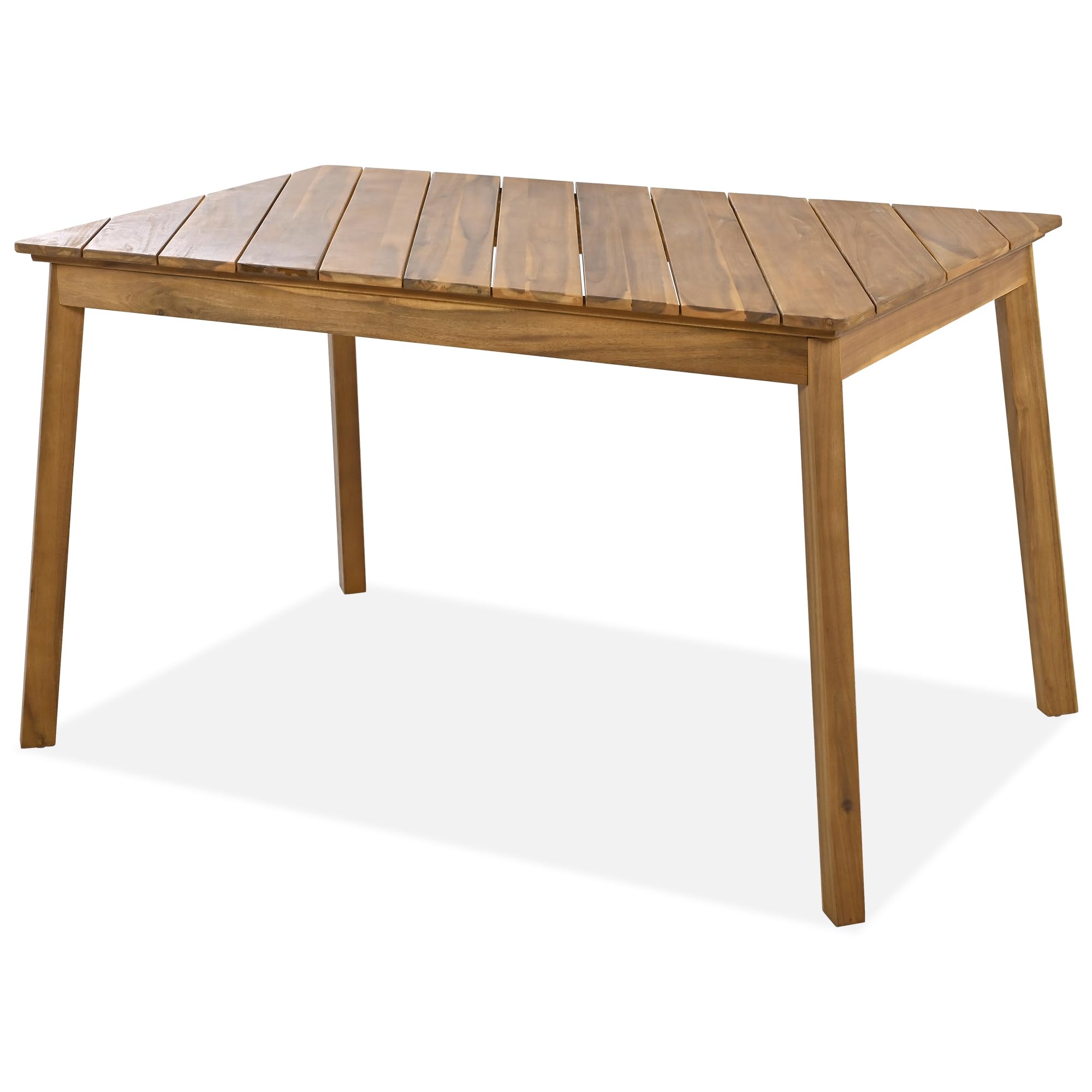 LZ LEISURE ZONE 3-Piece Acacia Wood Outdoor Dining Set with 2 Benches - Patio, Garden, Poolside & Indoor Furniture - Perfect for Backyard BBQ, Picnics & Outdoor Entertaining