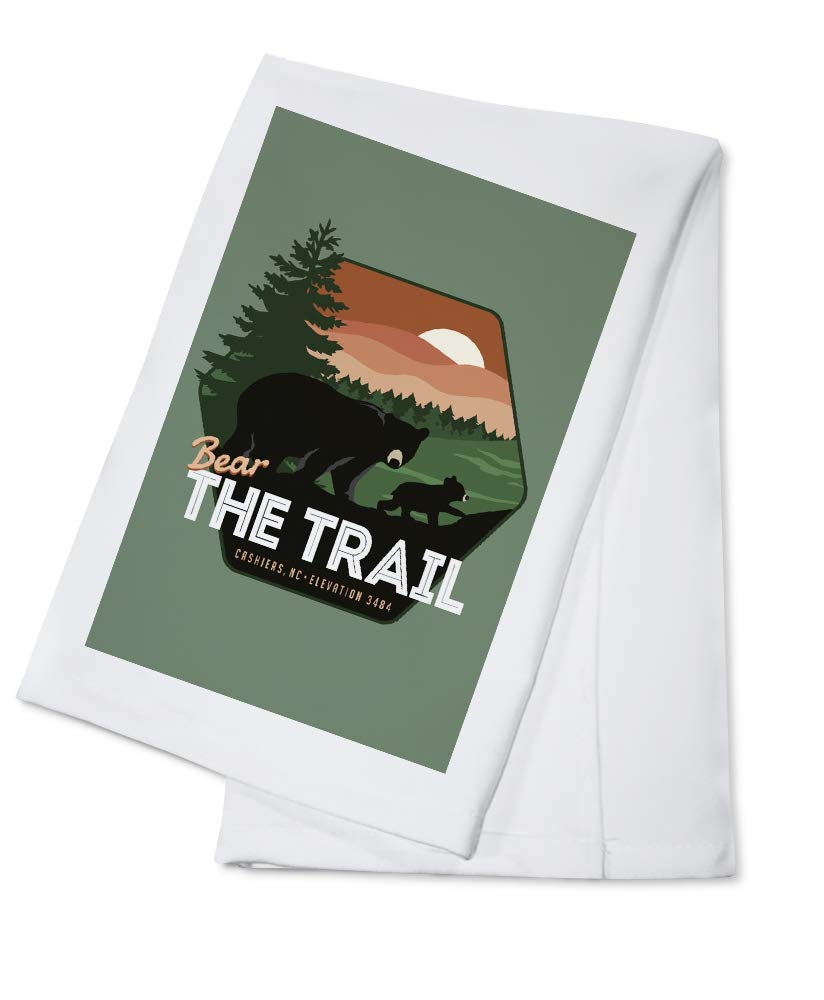 Bear The Trail 100% Cotton Tea Towel - Decorative Hand Towel for Kitchen & Home | Absorbent & Durable for Dishes, Cleaning & Decor | Cashiers, North Carolina Inspired Design