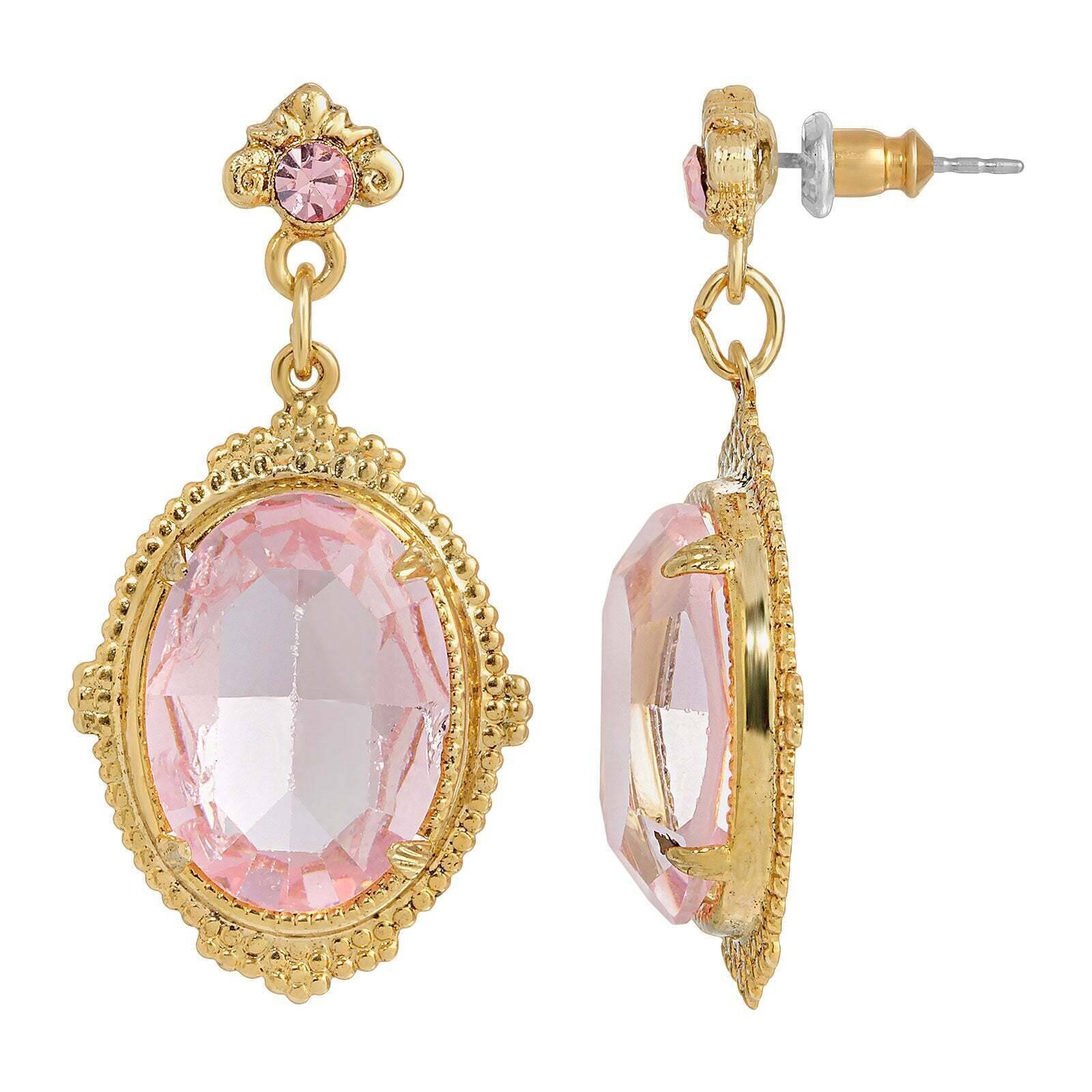 1928 Antique Style Oval Post Austrian Crystal Drop Earrings - Vintage Dangle Earrings for Women, Elegant Bridal Jewelry Gift for Weddings & Special Occasions
