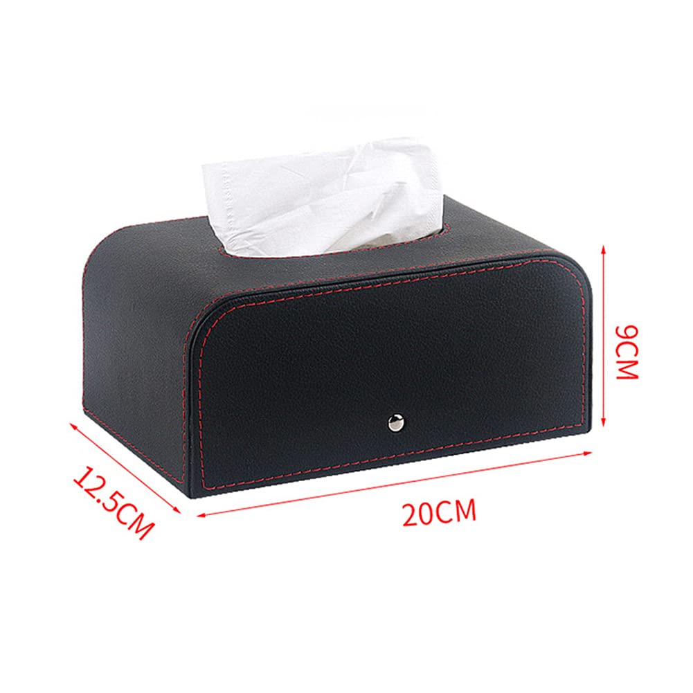 Premium Black Leather Car Armrest Tissue Box Holder - Strap Design for Easy Use, Luxury Storage Organizer for Cars, Trucks & SUVs - Perfect for Road Trips, Daily Commutes & Family Travel