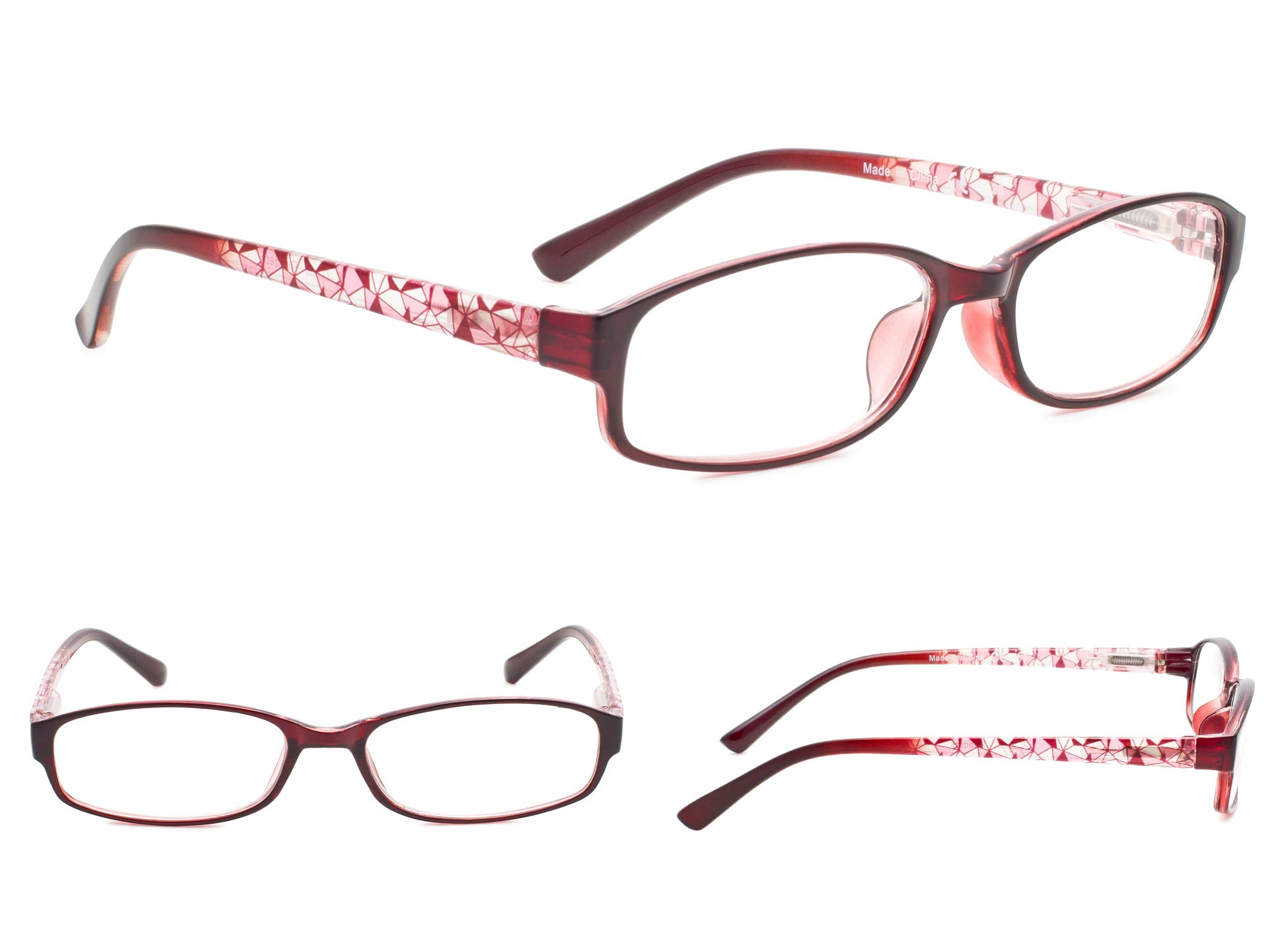 3-Pack Stylish Reading Glasses for Women with Flexible Spring Hinges - Perfect for Reading, Crafting & Computer Work
