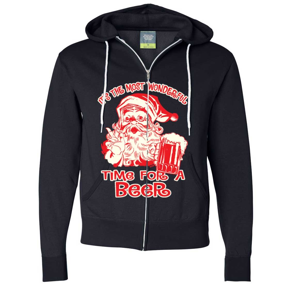 Cozy Beer Lover Zip-Up Hoodie - Perfect for Christmas Gifts, Parties & Casual Wear | Unisex Pullover Sweatshirt for Men & Women