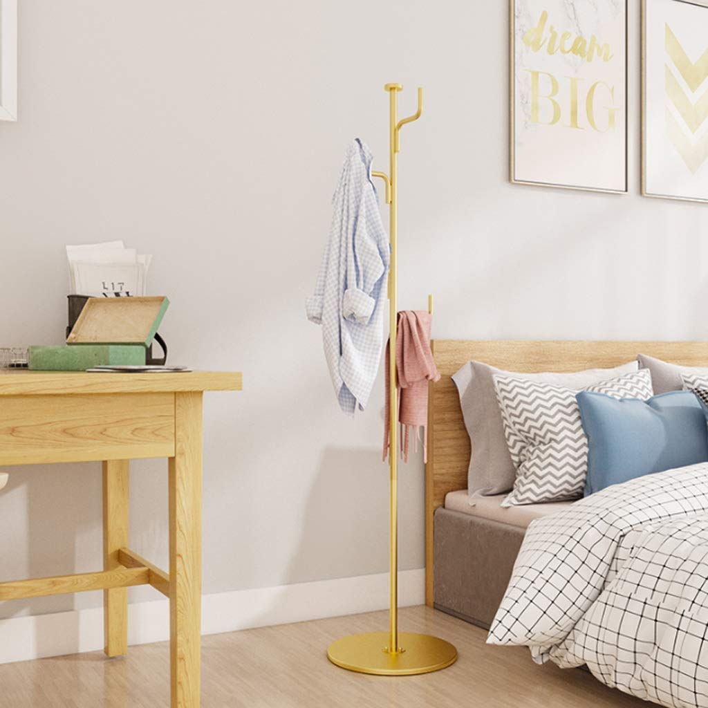 Modern Iron Coat Rack Tree - Gold Entryway Coat Stand with Hooks for Hallway, Bedroom & Mudroom | Space-Saving Hanging Organizer for Jackets, Hats, Scarves & Bags | Durable & Stylish Home Decor