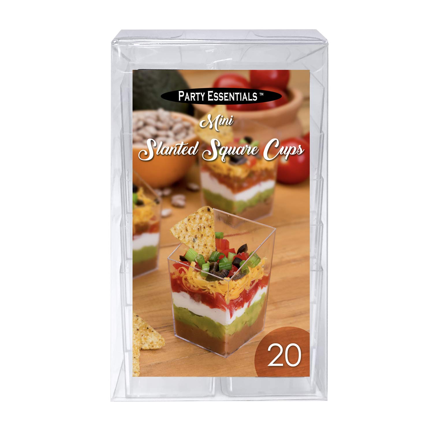 480-Pack Mini Hard Plastic Slanted Square Cups - Clear Party Essentials for Cocktails, Beverages & Events | Durable Disposable Drinkware for Weddings, BBQs & Gatherings