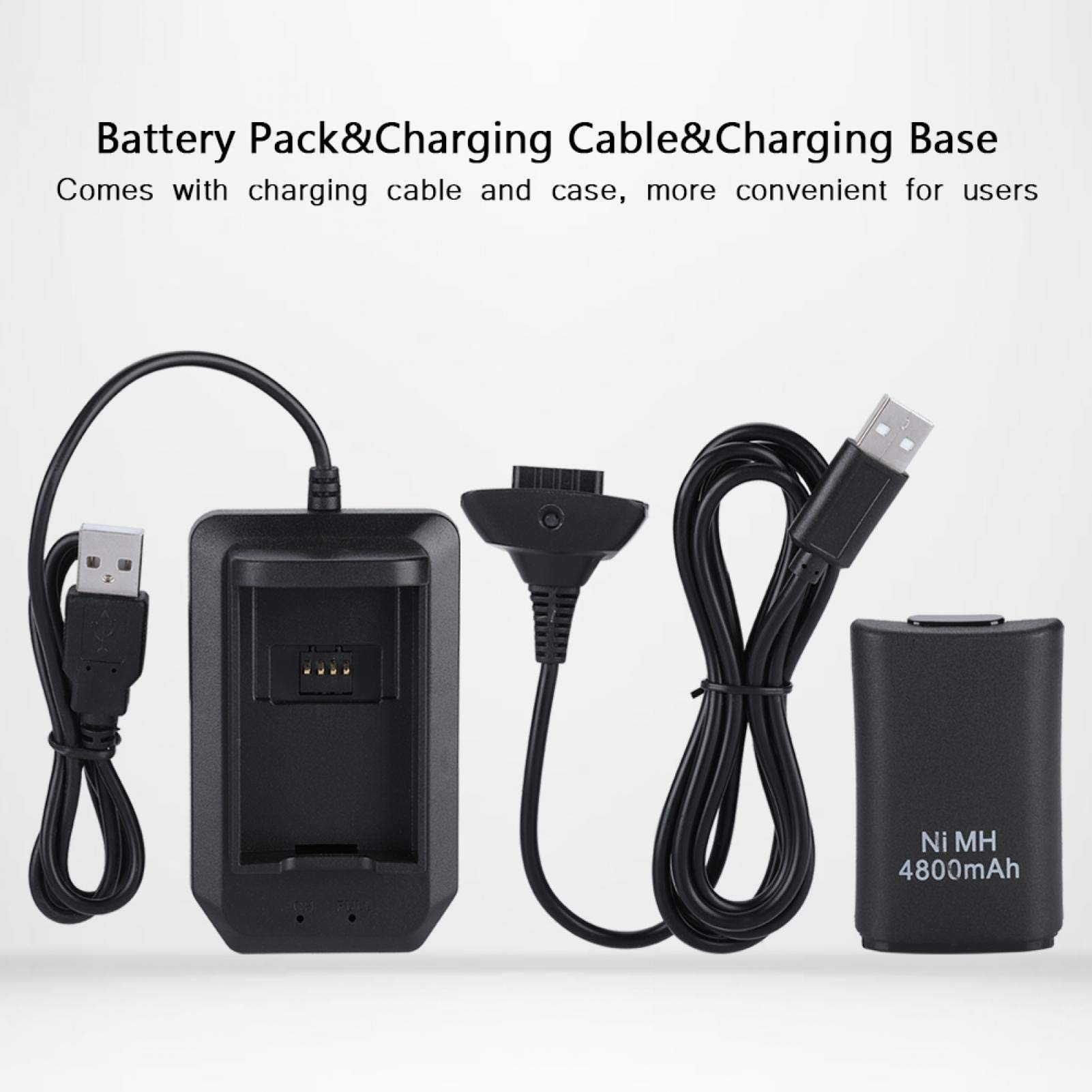 High Capacity 4800mAh Rechargeable Battery Pack with USB Charging - Compatible with Xbox 360 Controller (5.6x3.5x1.7cm/2.2x1.4x0.7in) - Perfect for Gaming, Travel & Emergency Power Backup