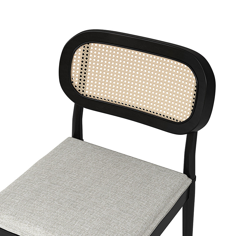 Konstantin Modern Solid Wood Dining Chairs with Rattan Backrest - Set of 2 - Perfect for Kitchen, Dining Room, and Breakfast Nook - Eco-Friendly Home Furniture