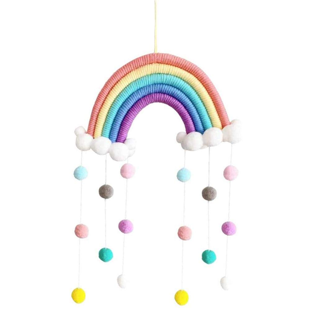 JAOCDOEN Baby Mobile - Hanging Clouds, Raindrops & Rainbow Tassels Wind Chime for Newborn Crib | Soothing Nursery Decor for Infant Sleep & Sensory Development