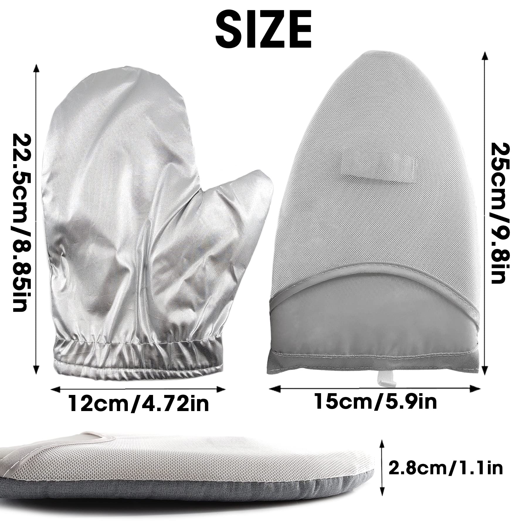 Bimkole 2 Pack Heat Resistant Ironing Gloves for Steam Clothing, Thin Multifunctional Protective Gloves for Ironing, Steaming, Oven & Kitchen Use