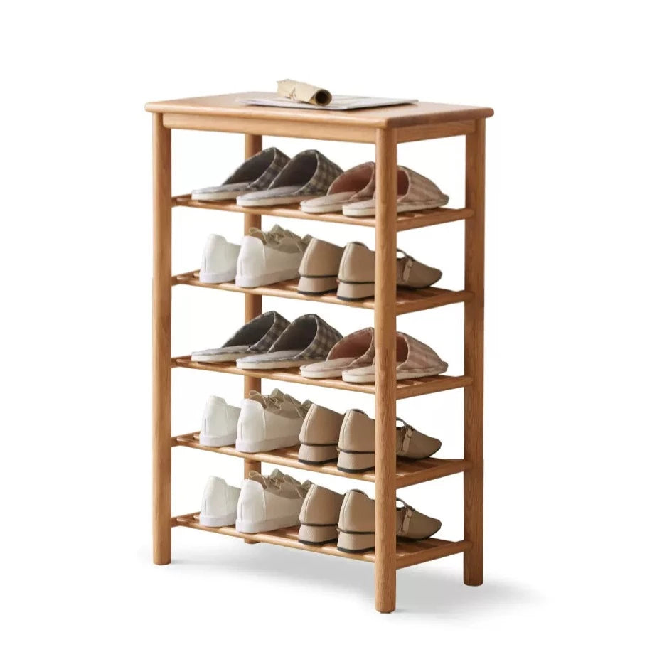 Solid Oak Wood Shoe Bench - Durable Entryway Stool for Putting On Shoes, Boots & Sneakers - Perfect for Hallway, Bedroom or Mudroom Organization