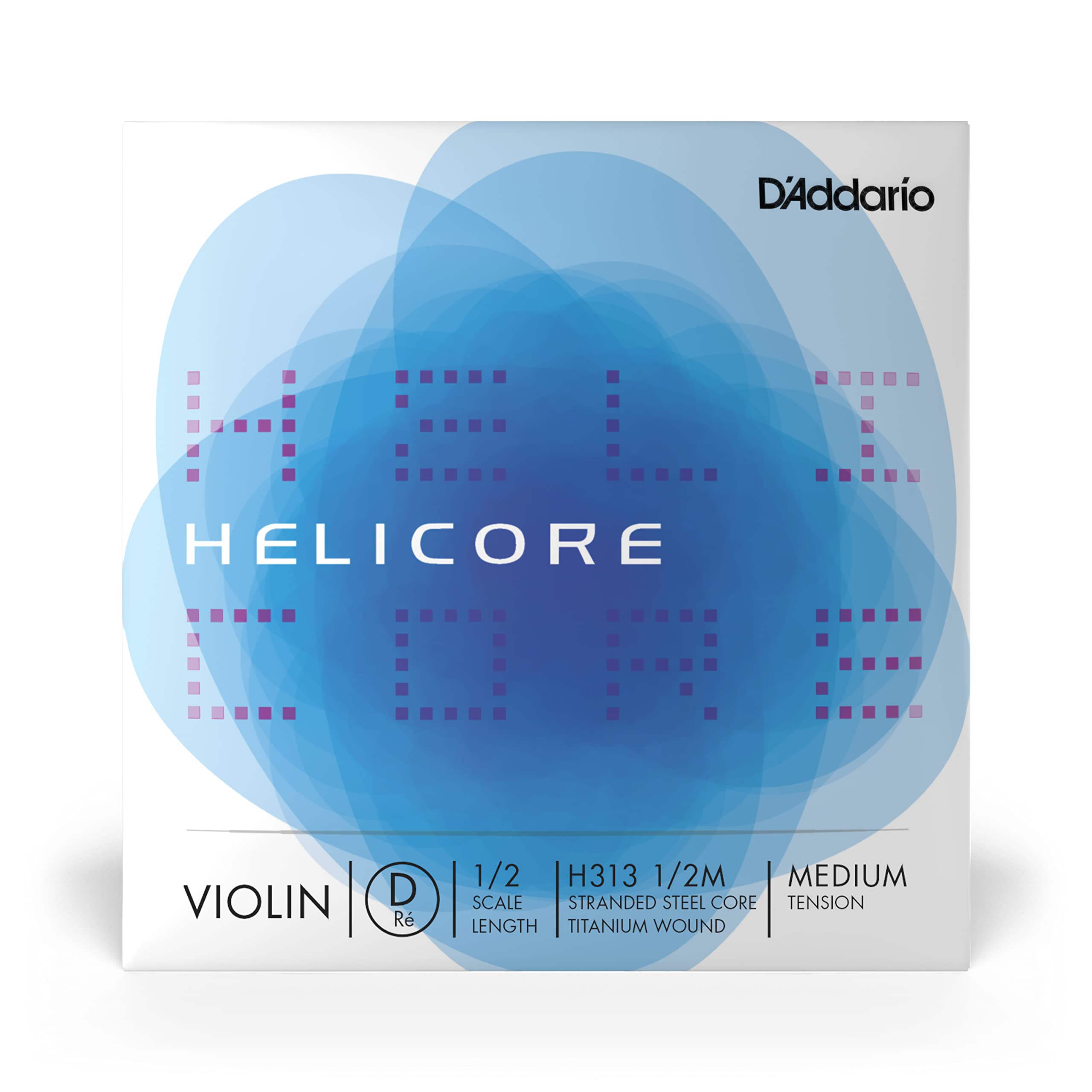 D'Addario Helicore Violin D String - 1/2 Scale Medium Tension for Superior Sound Quality | Perfect for Student & Professional Violinists | Practice, Performance & Studio Recording