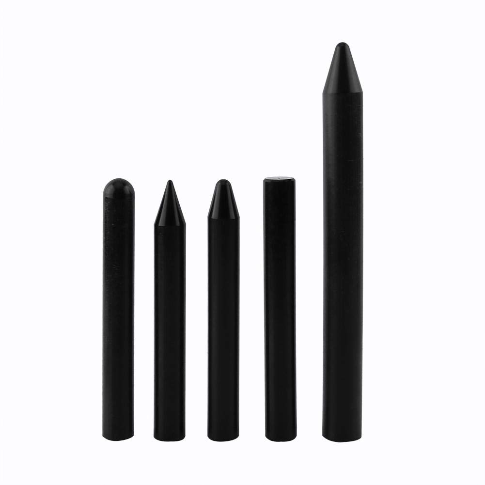 5Pcs Professional Nylon Tap Down Pens - 2 Colors Paintless Dent Repair Tools for Hail Damage (Black) | Car Body Dent Removal Kit for Auto Repair Shops & DIY Enthusiasts