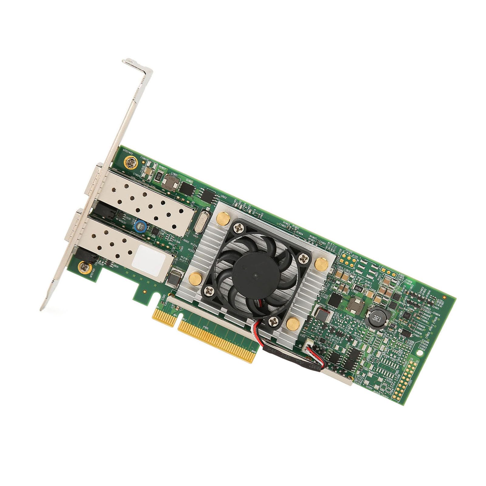 10GB Dual Port SFP PCIe X8 Ethernet Converged Network Adapter with Cooling Fan - High Speed Multifunction Server Network Card for Data Centers, Cloud Computing & Enterprise Networks