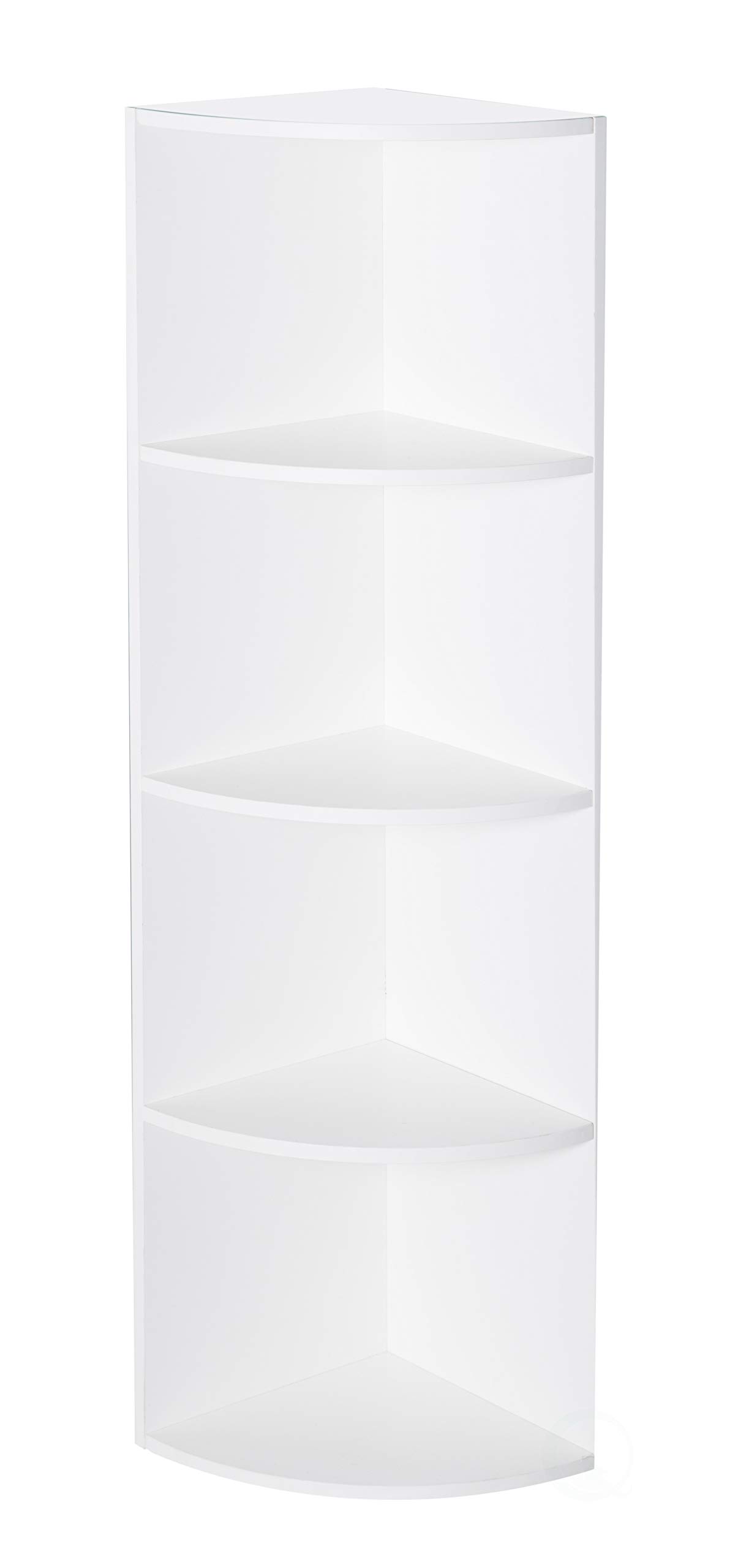 Sturdy 4-Tier White Wooden Corner Bookshelf for Small Spaces - Perfect for Home Office, Living Room, Bedroom, Classroom & Library Storage | Space-Saving Shelf Organizer for Books, Decor & Essentials