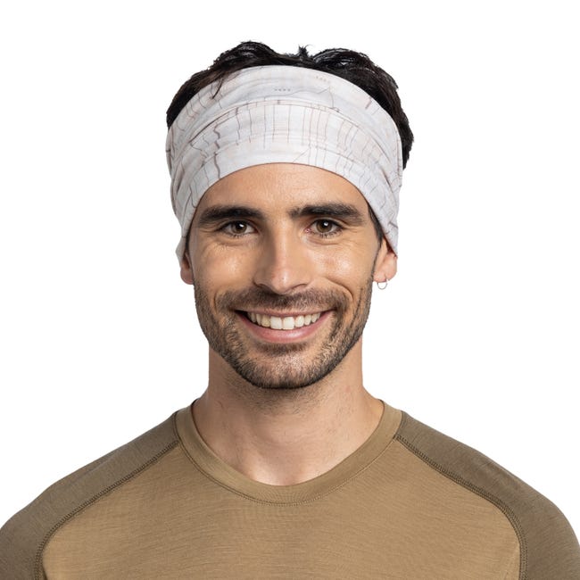 BUFF Coolnet UV Multifunctional Headwear - Abies Birch Grey - Moisture-Wicking, Sun Protection for Running, Hiking & Outdoor Activities