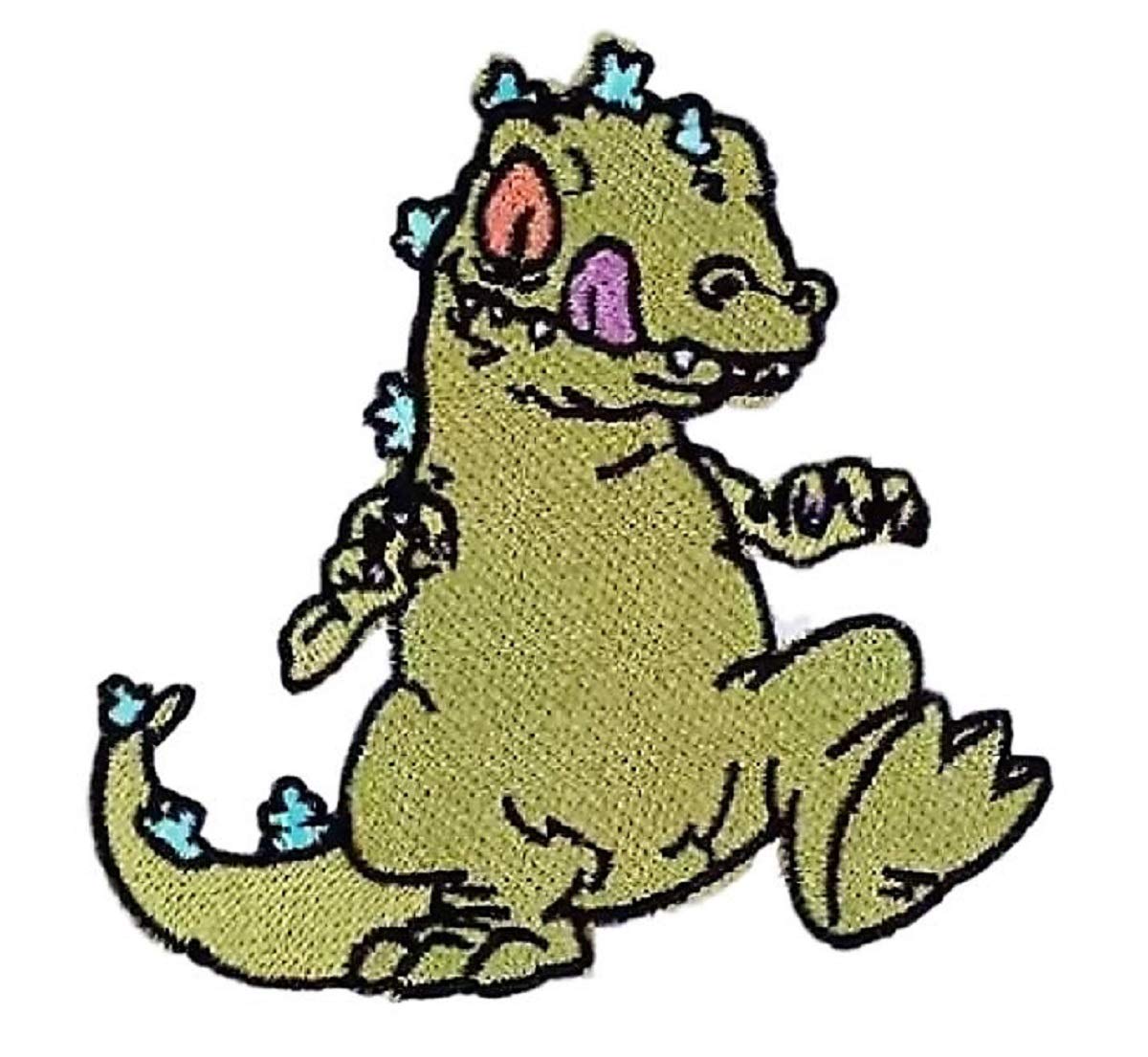 Rugrats Classic Reptar 4.5 Inch Iron-On Patch for Jackets, Backpacks & DIY Crafts - Nostalgic 90s Cartoon Character Embroidered Badge