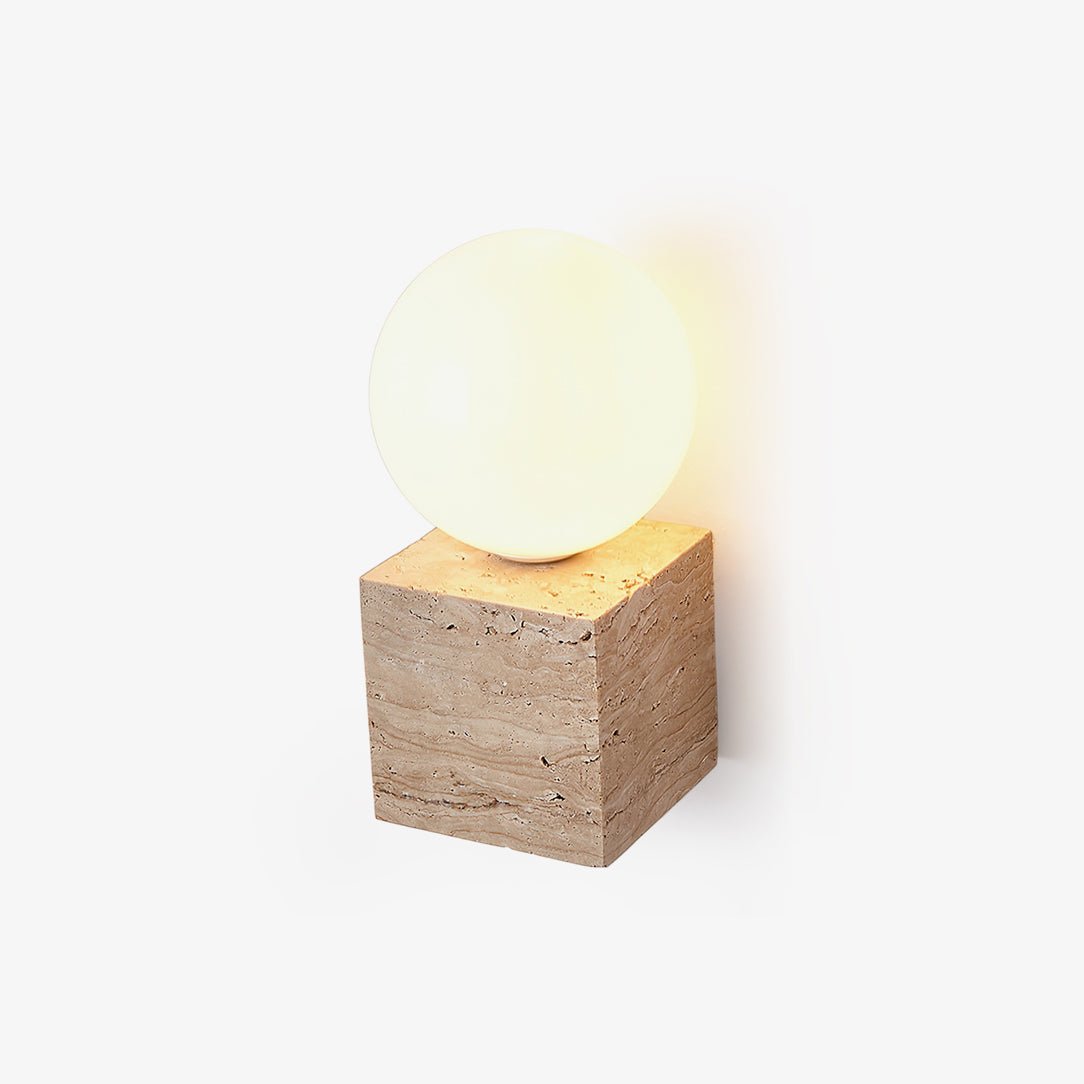 Modern Cube Stone Wall Lamp - Sleek LED Night Light for Bedroom, Living Room & Hallway - Dimmable Ambient Lighting for Home Decor & Relaxation