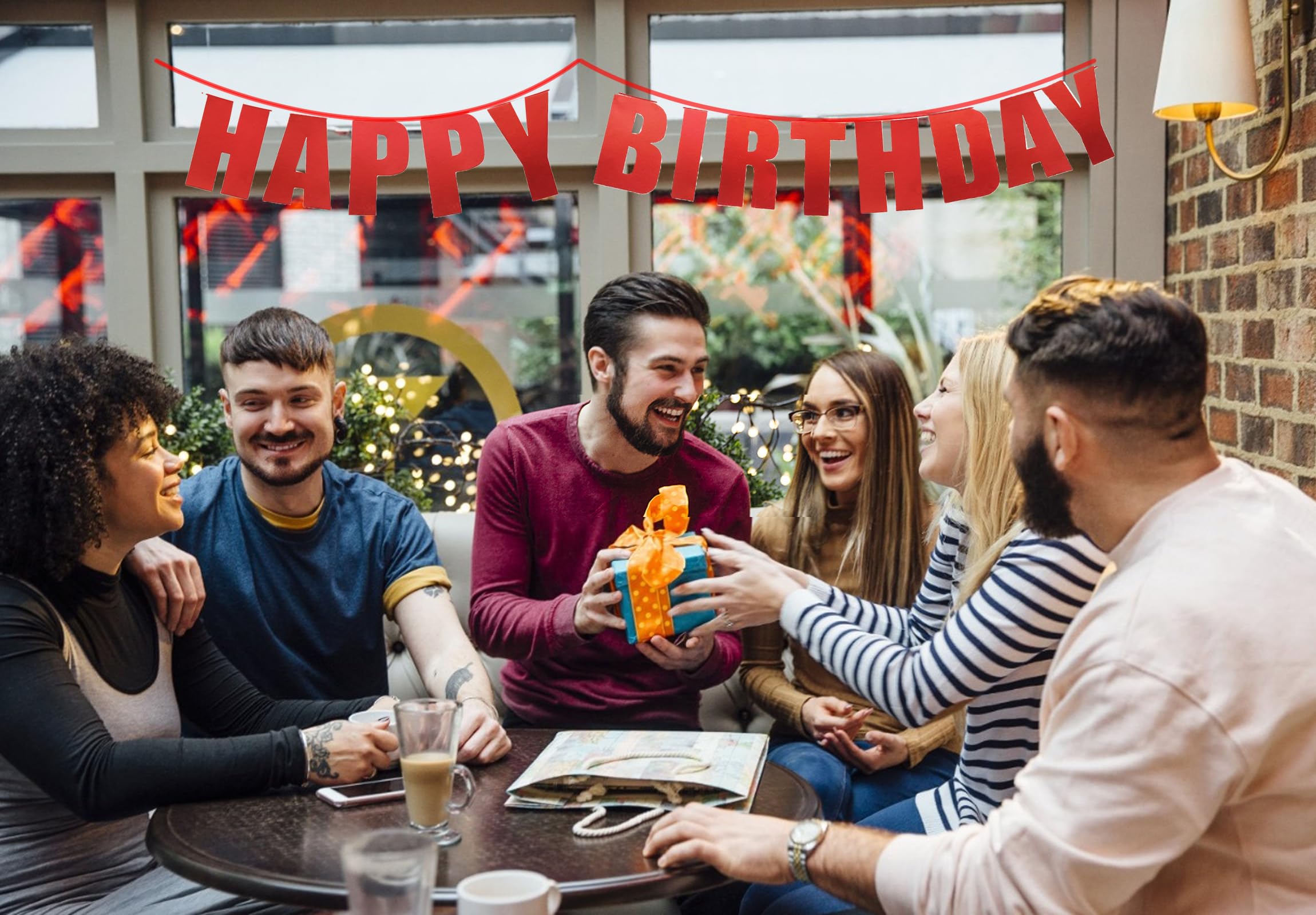 Happy Birthday Banner - Red Party Decorations for Kids, Women & Men - Perfect for Birthday Parties, Baby Showers & Celebrations