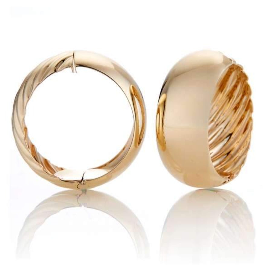 Reversible Hoop Earrings for Women - 14K Gold Plated & Sterling Silver - Trendy Double-Sided Dangle Earrings for Everyday Wear & Special Occasions