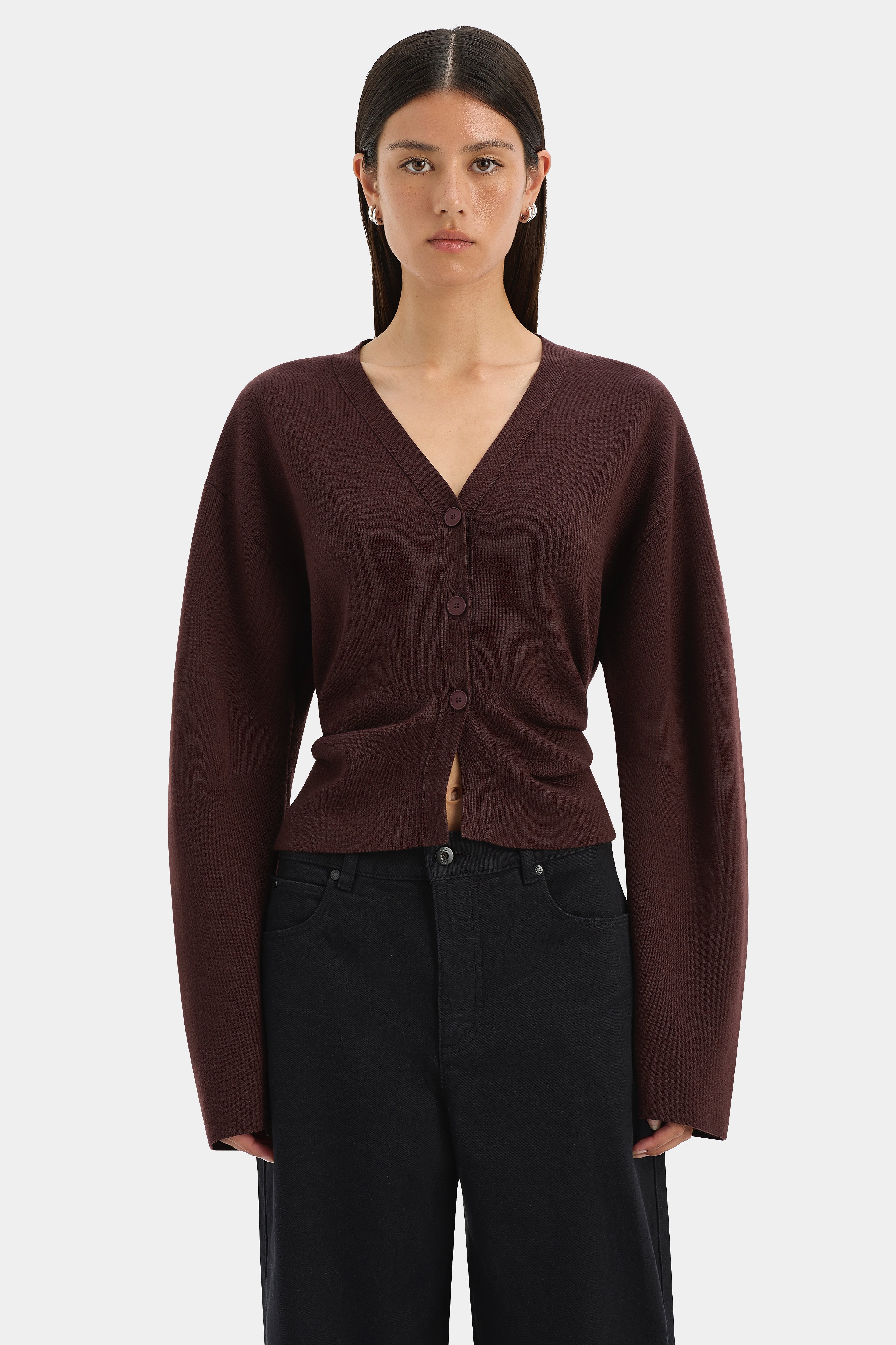 Stylish Ayana Gathered Cardigan for Women - Soft Knit Open Front Sweater | Perfect for Office, Date Night & Casual Outfits