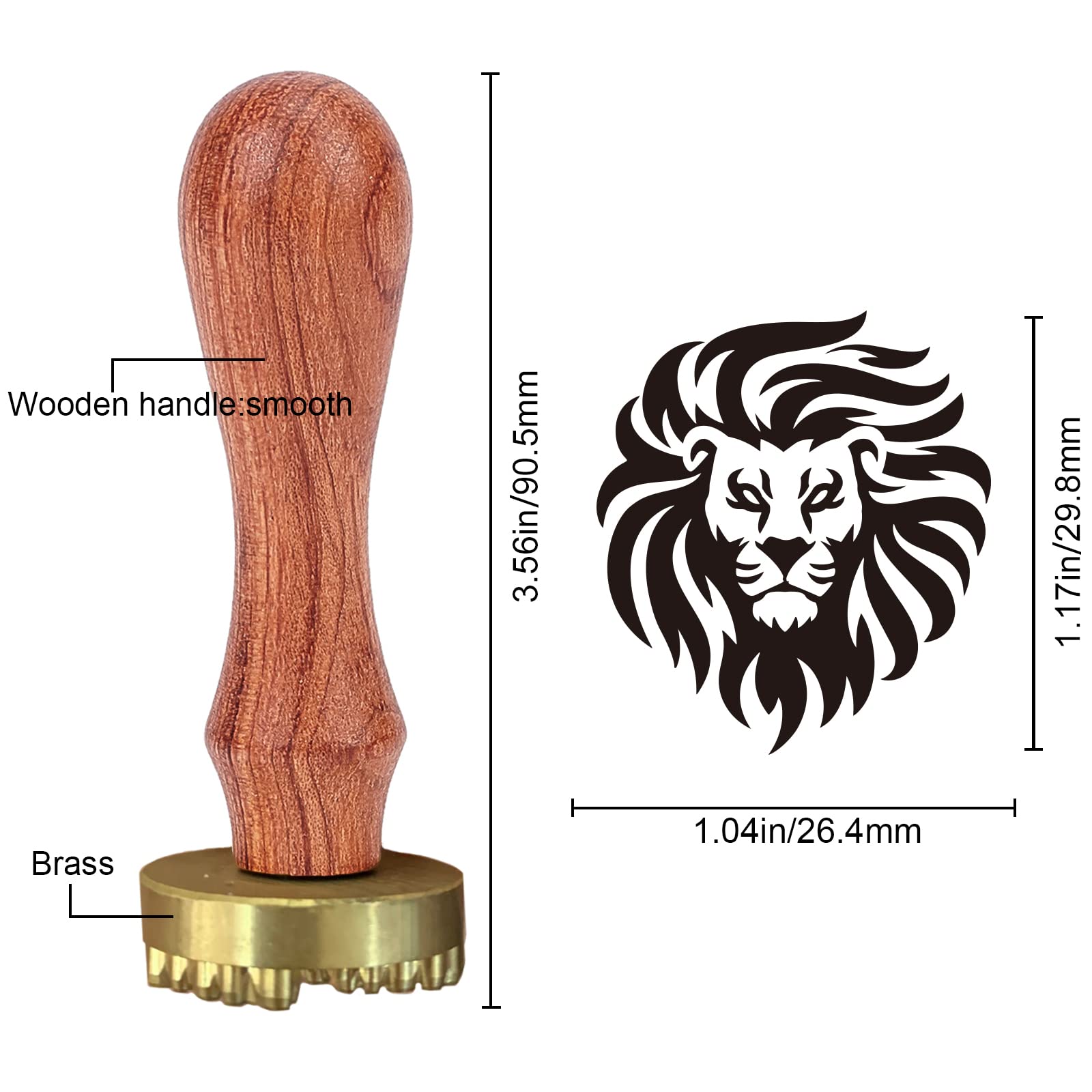 Premium Lion Wax Seal Stamp for Whiskey & Cocktails - CRASPIRE Ice Branding Stamp with Removable Brass Head, Wood Handle & Velvet Pouch - Perfect for Bourbon, Mojito, Bar Decor & DIY Crafting - Ideal for Home Bars, Parties & Gift Giving