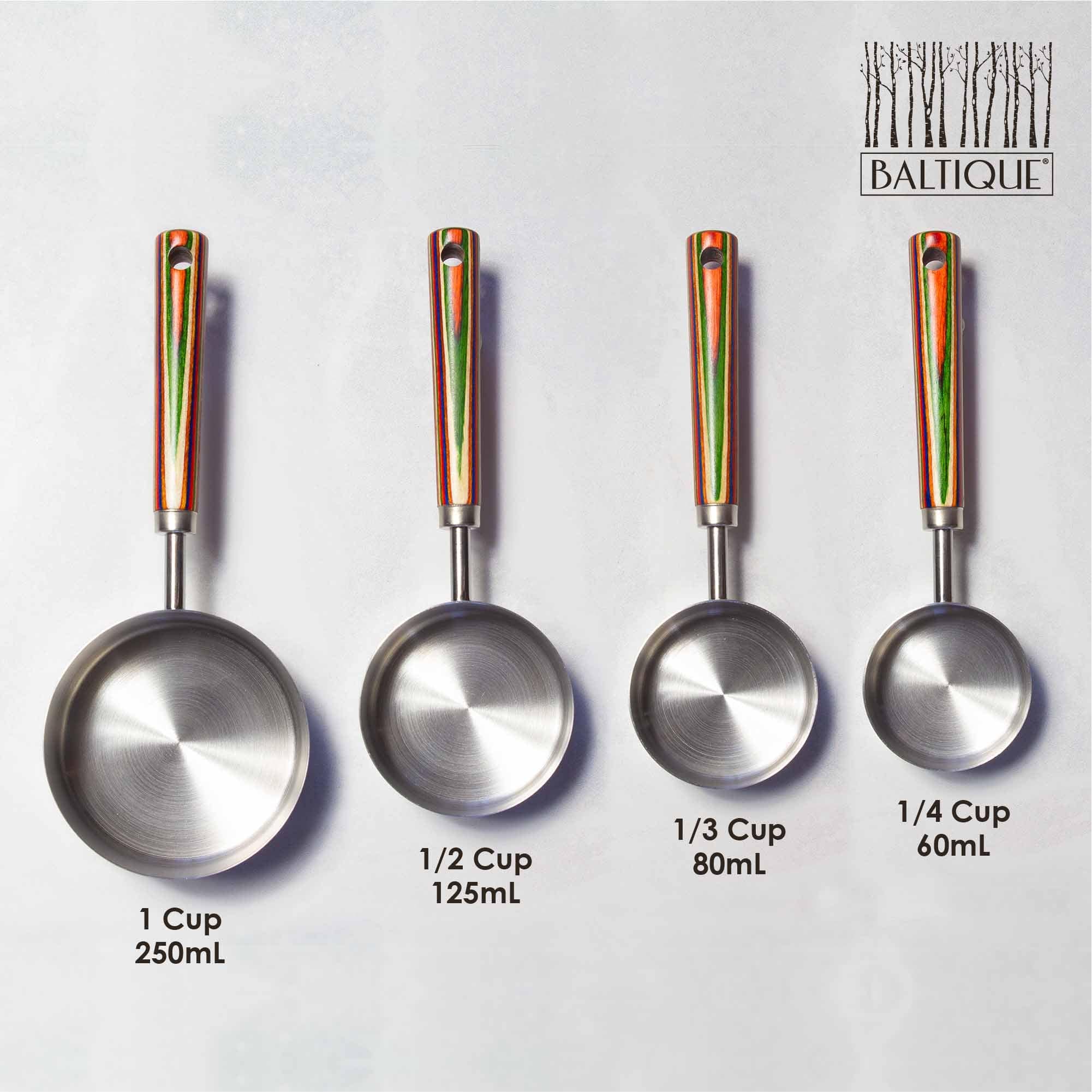 Baltique® Marrakesh Collection 4-Piece Measuring Cup Set - Durable Plastic Measuring Cups for Baking, Cooking & Kitchen Use - Perfect for Dry & Liquid Ingredients (1/4, 1/3, 1/2 & 1 Cup)