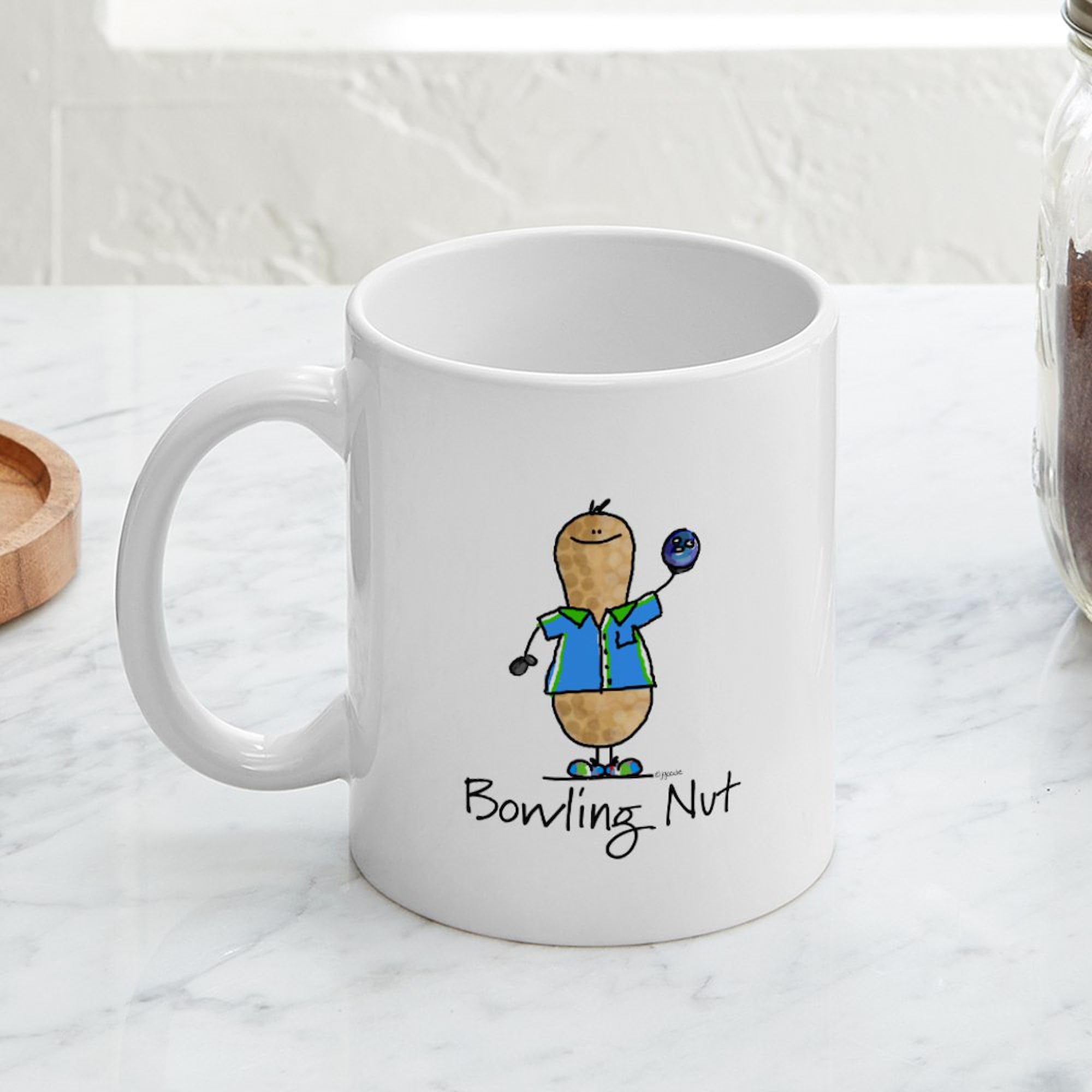 Bowling Nut Mug - 11 oz (325 ml) Ceramic Coffee Cup for Bowling Enthusiasts | Perfect for Coffee, Tea & Gifts | Great for Bowling Parties, Game Nights & Sports Fans