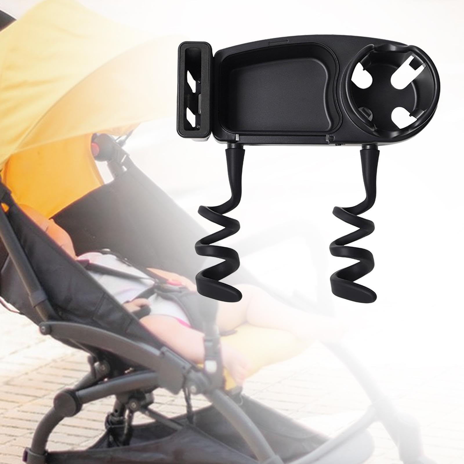 TTETTZ Universal Stroller Snack Tray with Cup Holder - Detachable Baby Feeding Tray for Strollers, High Chairs & Travel - Perfect for Snacks, Toys & Drinks On-The-Go