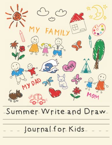 Kids Summer Write and Draw Journal - Primary Composition Notebook with Handwriting Practice Paper & Drawing Space for Kindergarten to 2nd Grade - Perfect for Creative Writing, Drawing Practice, and School Activities