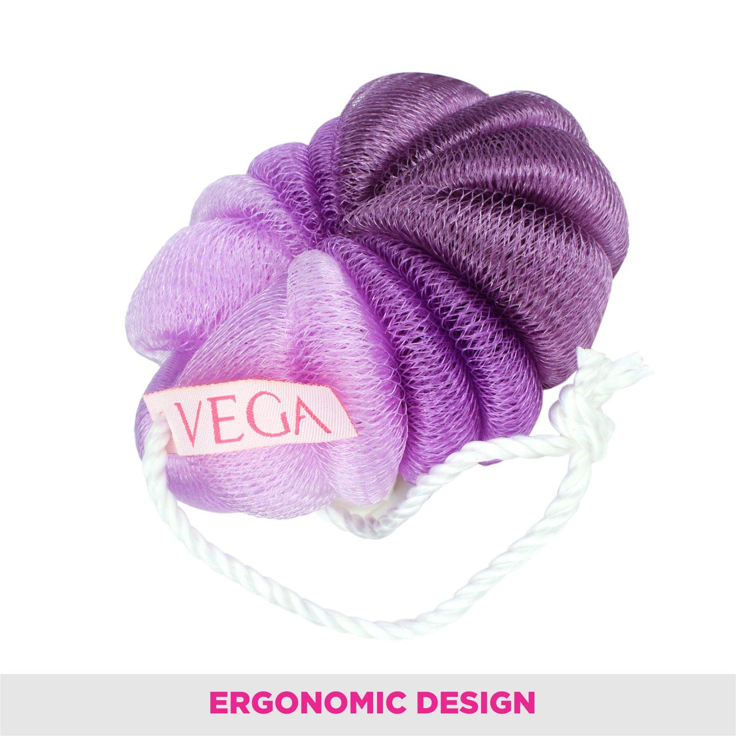 Premium VEGA Flower Body Bath Sponge & Loofah for Men & Women - Exfoliating Shower Scrubber with Soft Texture (Color May Vary) - Ideal for Daily Skincare, Spa Treatment & Gentle Exfoliation