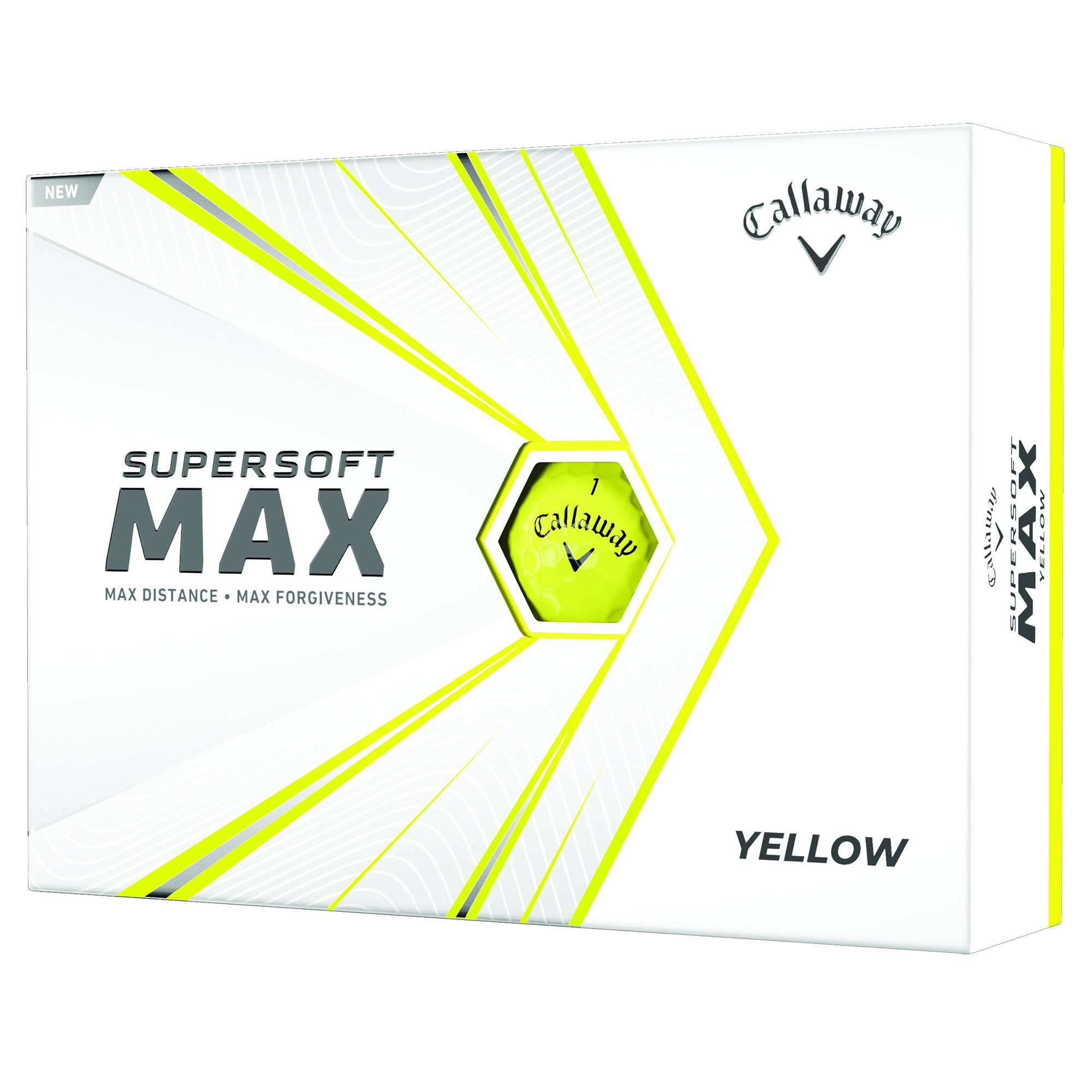 Callaway Supersoft Max Golf Balls - 12 Pack High Visibility Yellow | Long Distance & Soft Feel for All Skill Levels | Perfect for Beginners & Low Swing Speed Players on the Course