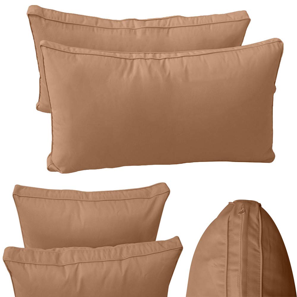 Prolinemax Outdoor Style 2 Twin-XL Piped Trim Daybed Mattress Bolster Pillow Fitted Sheet Cover Only - AD104 | Perfect for Patio Furniture, Sunroom, and Guest Room Decor