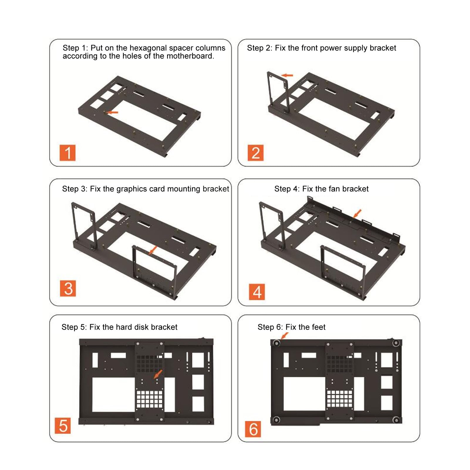 Steel ATX Open Frame Computer Case - DIY Gaming PC Chassis for ATX/Micro ATX/Mini ITX Motherboards with Handle | Perfect for Custom Builds, Bench Testing & LAN Parties