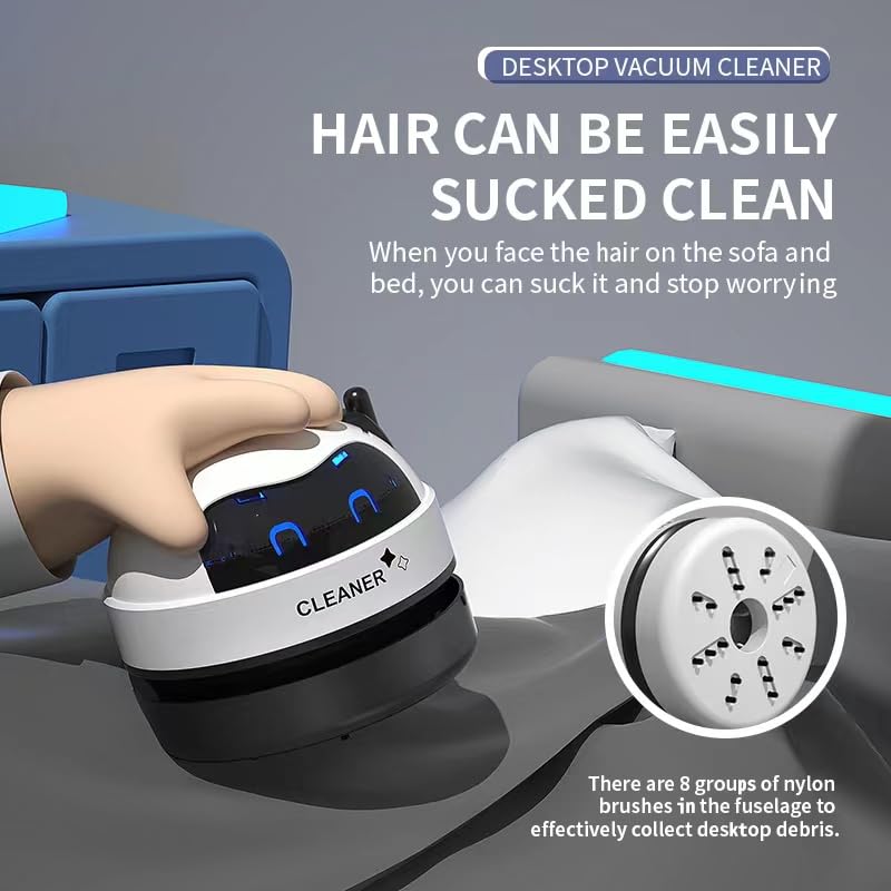 Black Mini Desktop Robot Vacuum Cleaner with LED Display - Compact Design for Small Spaces | Perfect for Offices, Dorm Rooms & Apartments