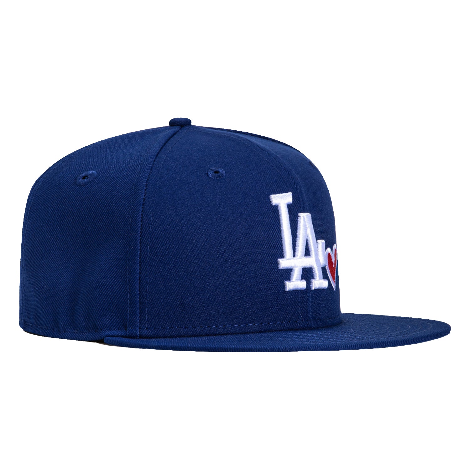 New Era 59Fifty Los Angeles Dodgers Heart Hat - Royal Blue Baseball Cap for Men & Women - Official MLB Snapback Hat for Sports Fans & Casual Wear