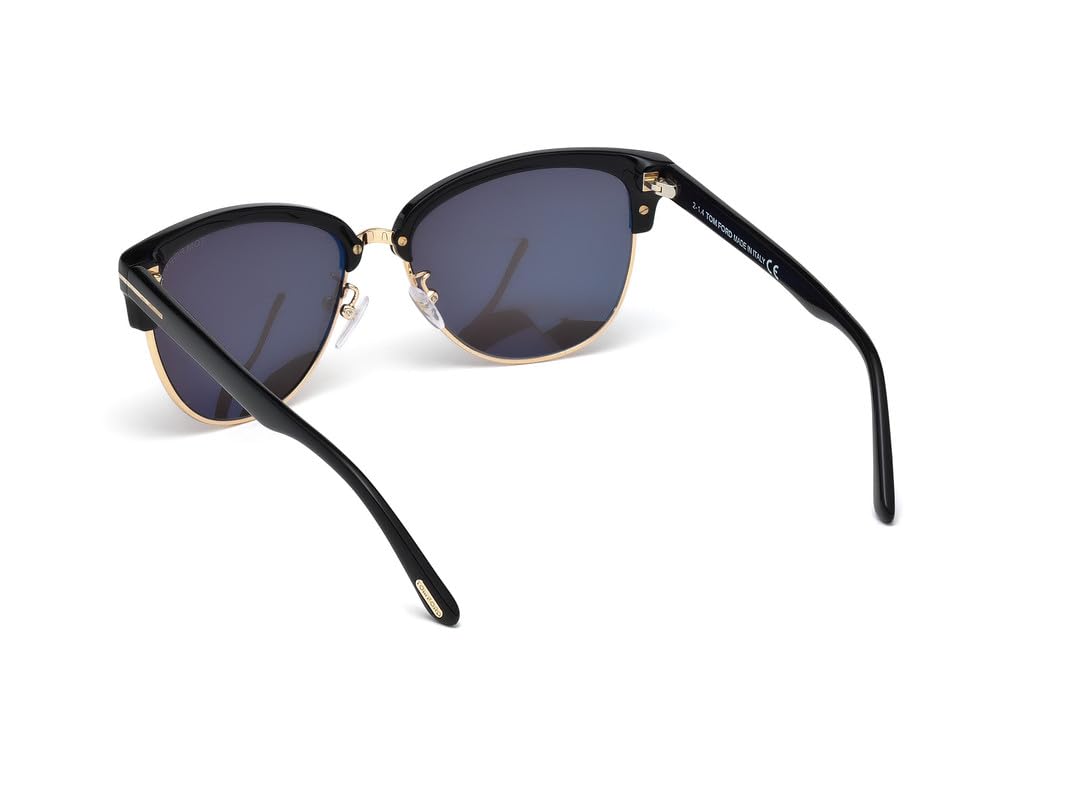 Tom Ford FT0368 01A 59 Shiny Black Fashion Sunglasses for Women - UV Protection & Luxury Style for Beach, Driving & Outdoor Activities