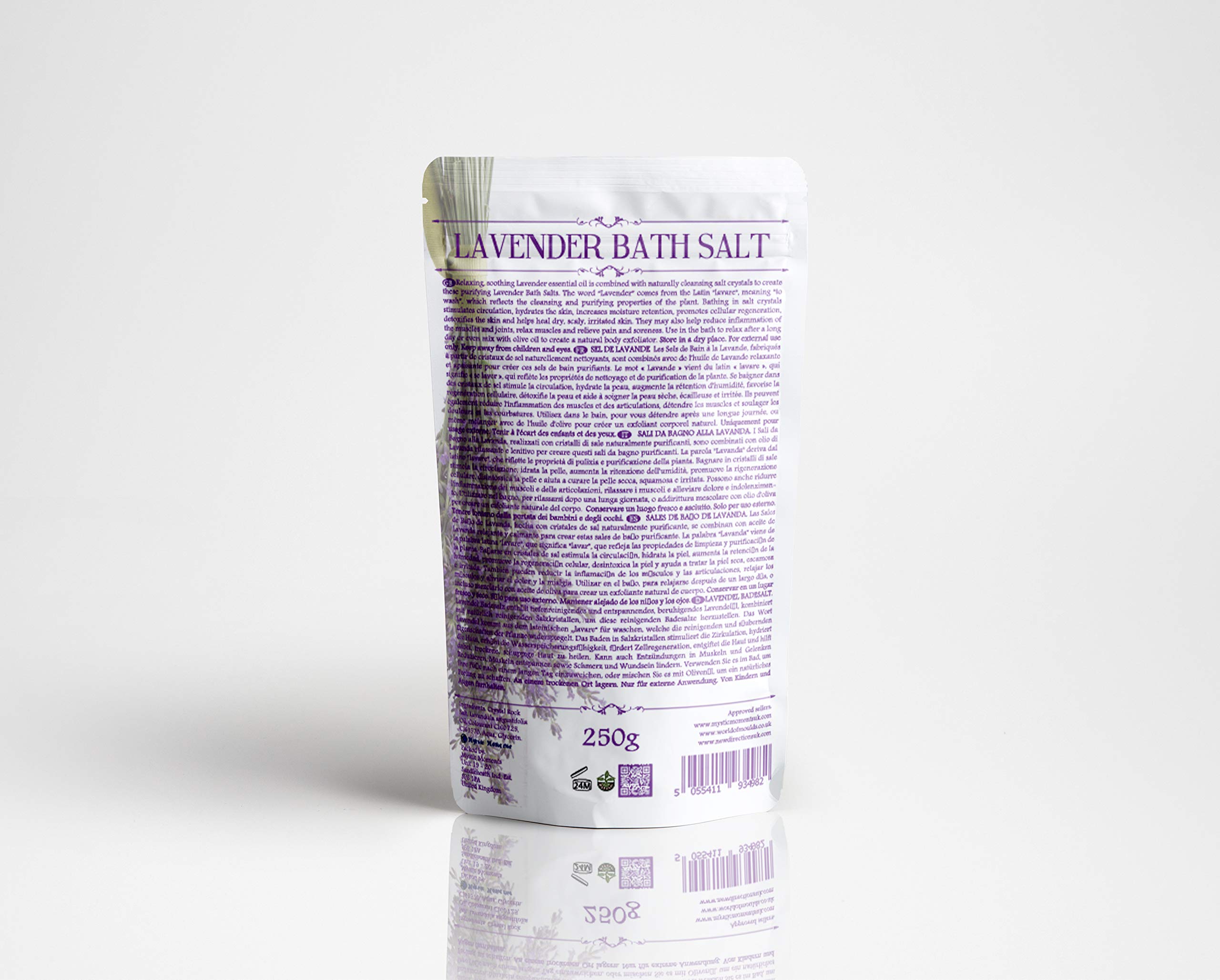 Relaxing Lavender Bath Salts - 250g for Stress Relief & Muscle Relaxation - Perfect for Spa Nights & Self-Care Rituals
