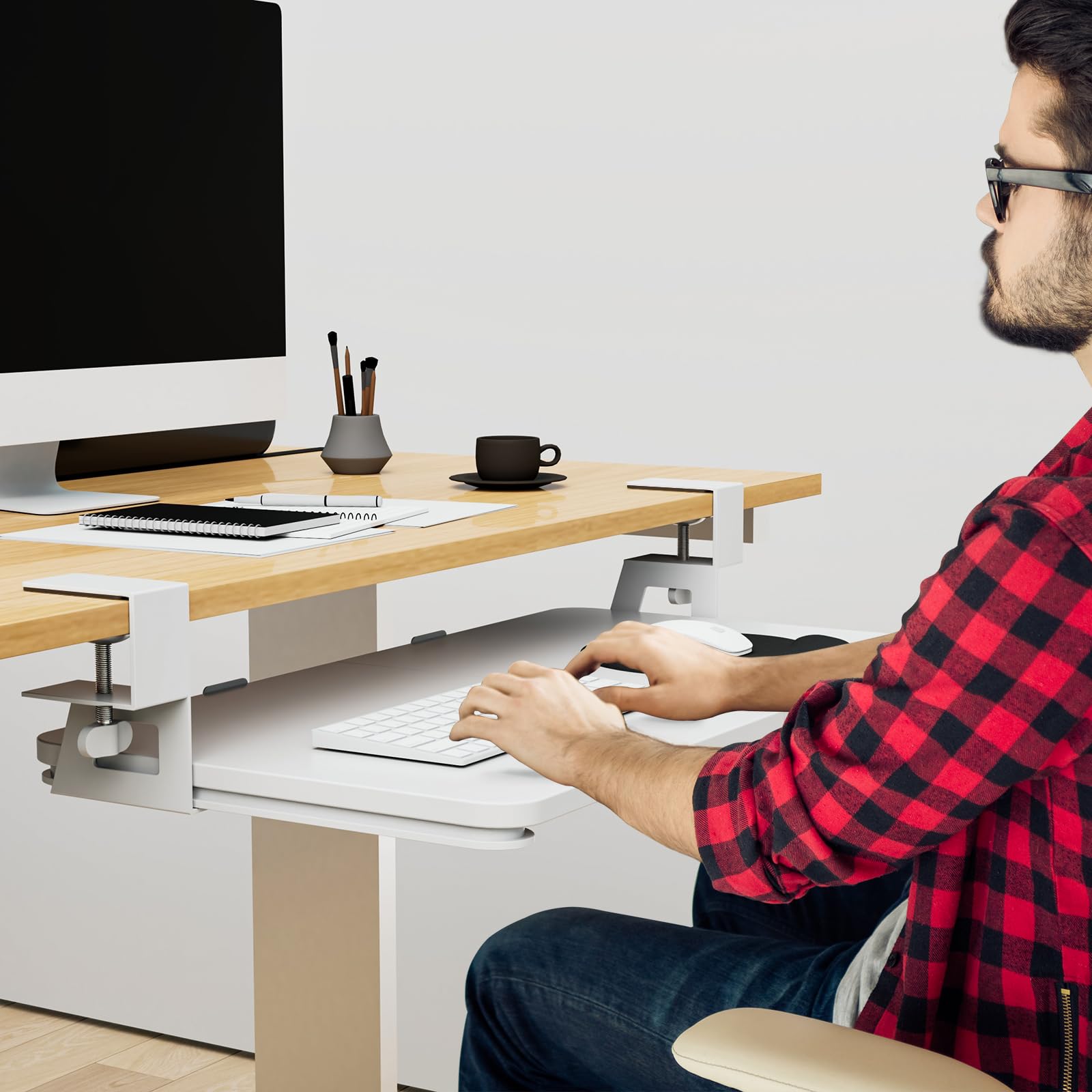 Large Under Desk Keyboard Tray - 26.77x11.81