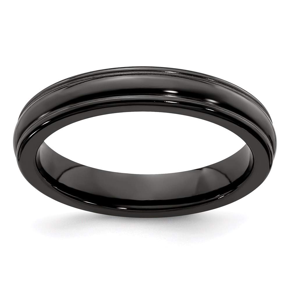 Black Titanium Triple Domed 4mm Bridal Engagement Wedding Band Ring for Women - Elegant Fine Jewelry Gift for Her - Perfect for Anniversaries, Proposals & Special Occasions