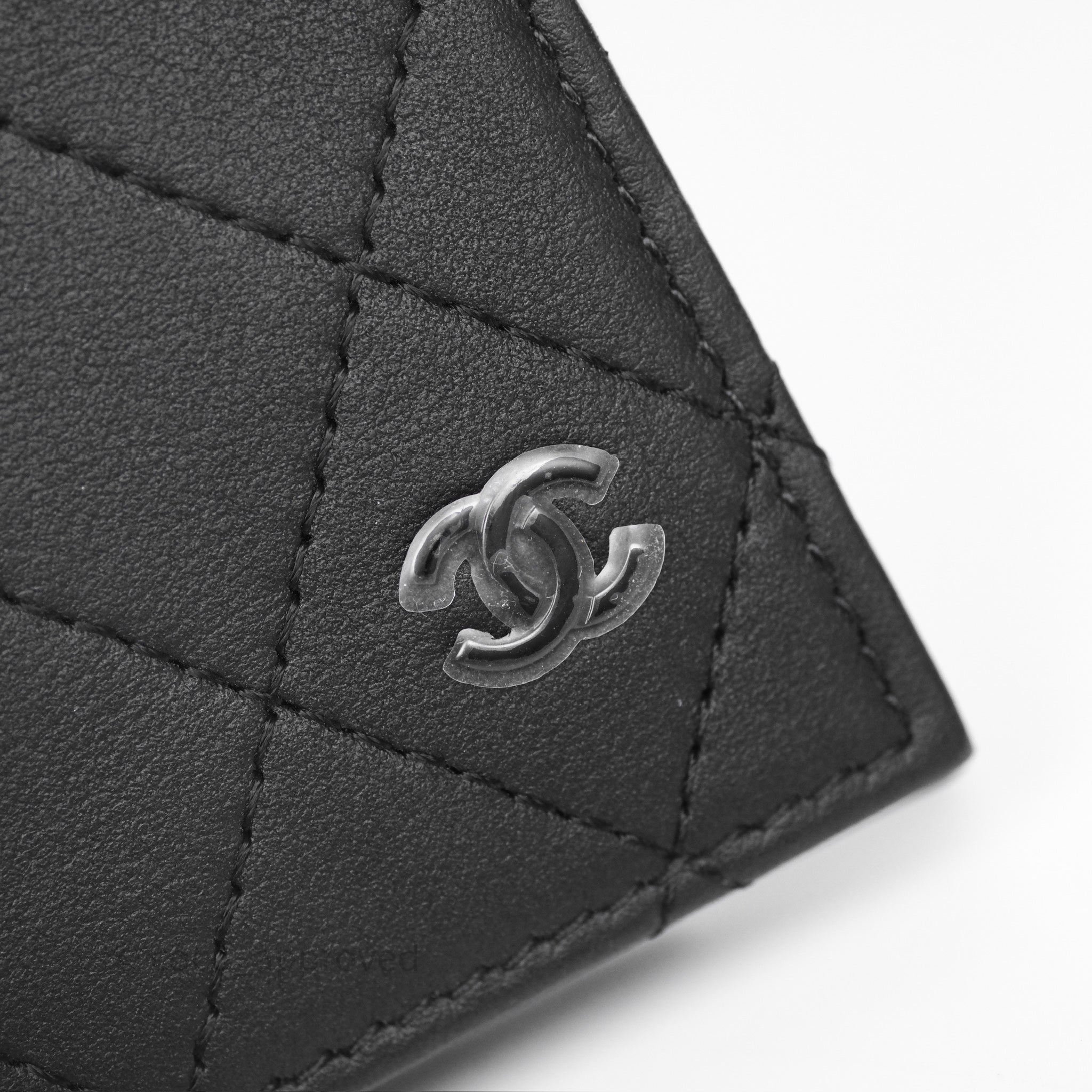 Chanel Quilted So Black Calfskin Card Holder - Luxury Compact Wallet for Credit Cards & ID - Perfect for Everyday Use, Travel & Gifting