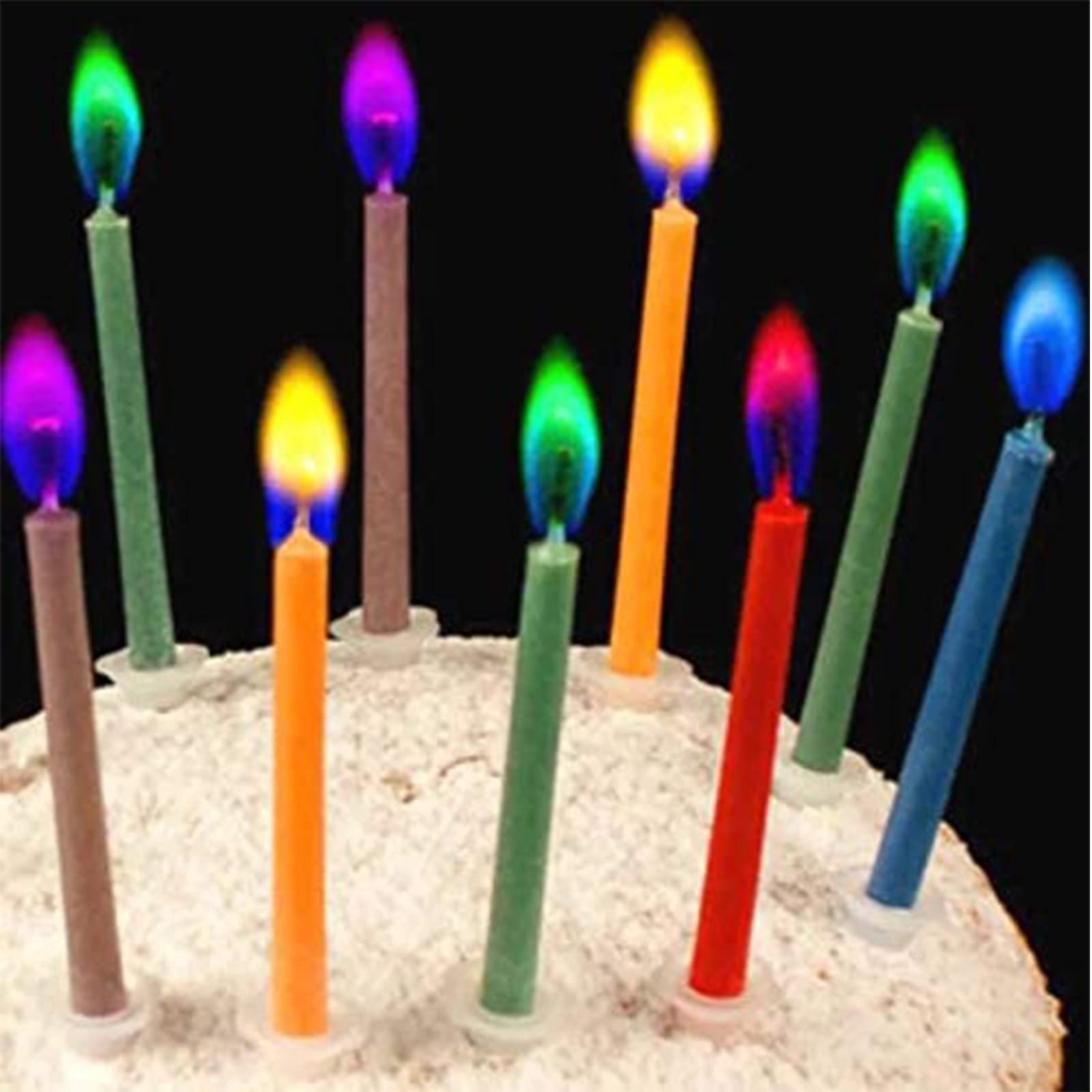 Happy Birthday Cake Candles Set - 24 Multicolor 6cm Candles with Fun Candle Holders for Magical Celebrations | Perfect for Birthday Parties, Anniversary Cakes & Special Occasions