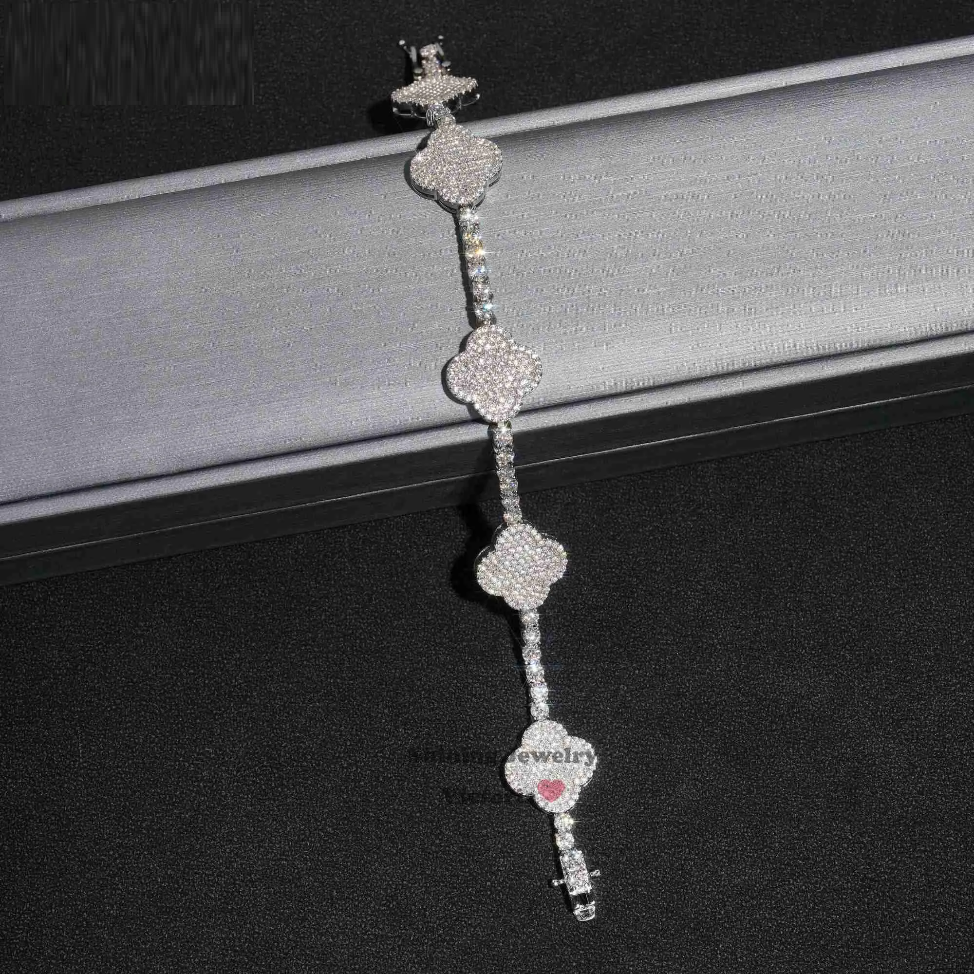8 Iced Out Diamond Moissanite Bracelet for Women - Luxury Tennis Bracelet with Genuine Moissanite Stones - Perfect for Parties, Weddings & Special Occasions
