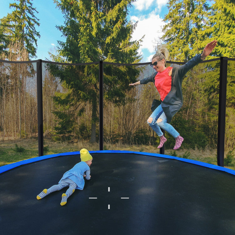 Costway 12ft Trampoline with Safety Enclosure Net & Ladder - Outdoor Bounce Exercise for Kids & Adults - Perfect for Backyard, Garden, and Family Fun Activities