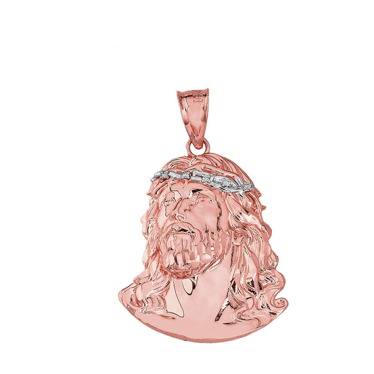 Certified 10K Gold Jesus Christ Face Diamond Pendant - 1.43