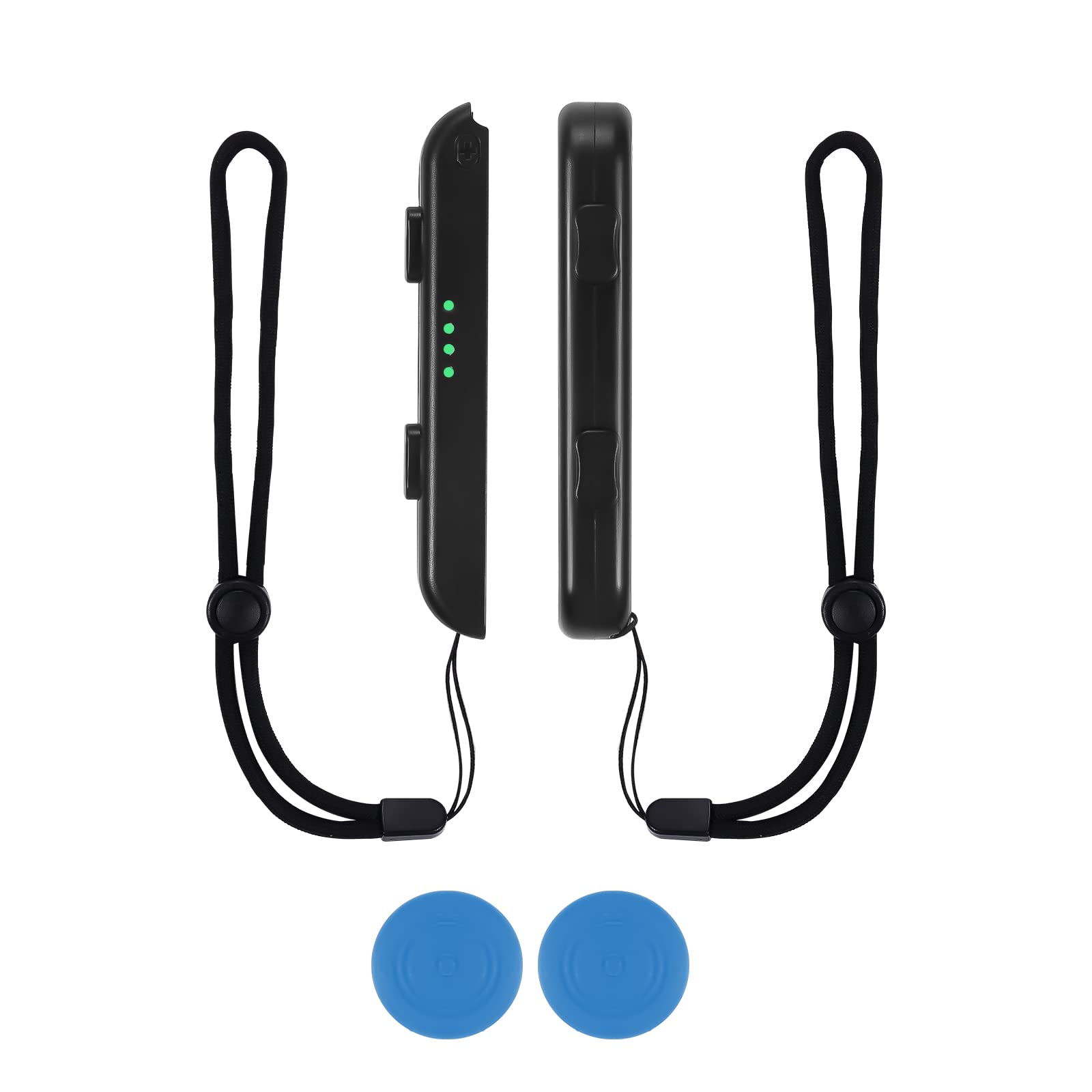 TOYMIS 2 Pack Adjustable Wrist Straps for Nintendo Switch Joy-Con Controllers - Replacement Wristbands with Joystick Caps - Comfortable Elastic Wrist Strap Accessories for Switch Gaming (Blue) - Perfect for Kids & Adults Playing Mario Kart, Super Smash Bros & Fitness Games