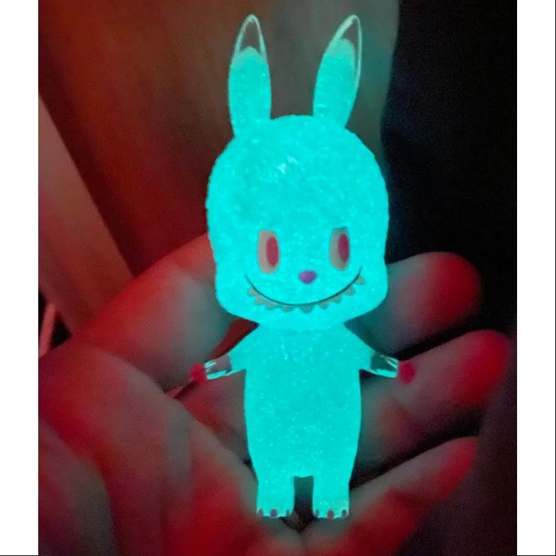 Labubu The Monsters Series 2 Blue Pink Glow in The Dark Vinyl Figure - Cute Collectible Toy for Home Decor, Office Display & Gift for Anime Fans