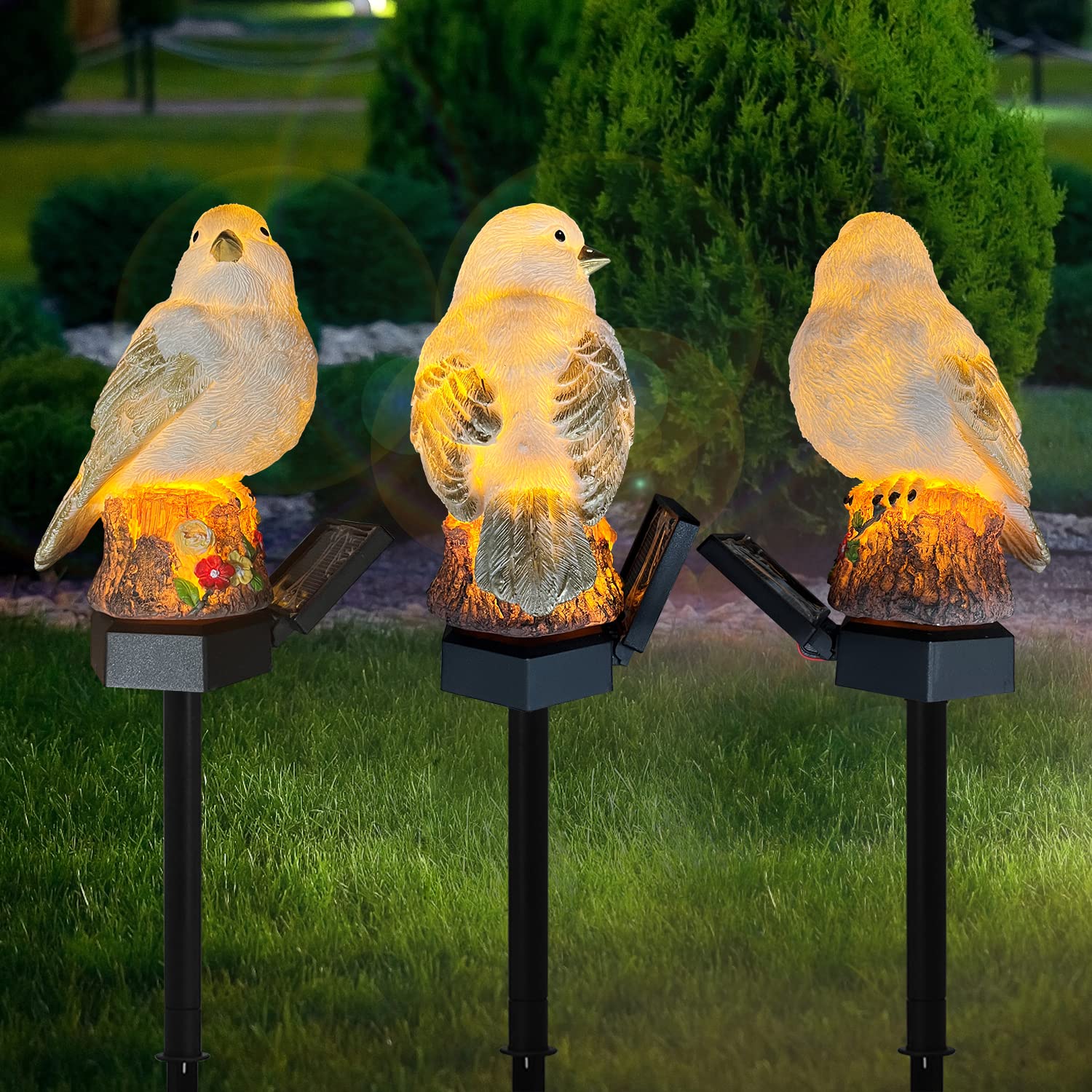 Solar Garden Lights Outdoor - Waterproof LED Bird Lights for Yard, Patio, Pathway & Landscape Decoration | Energy Saving Night Lighting for Garden, Lawn & Backyard Decor