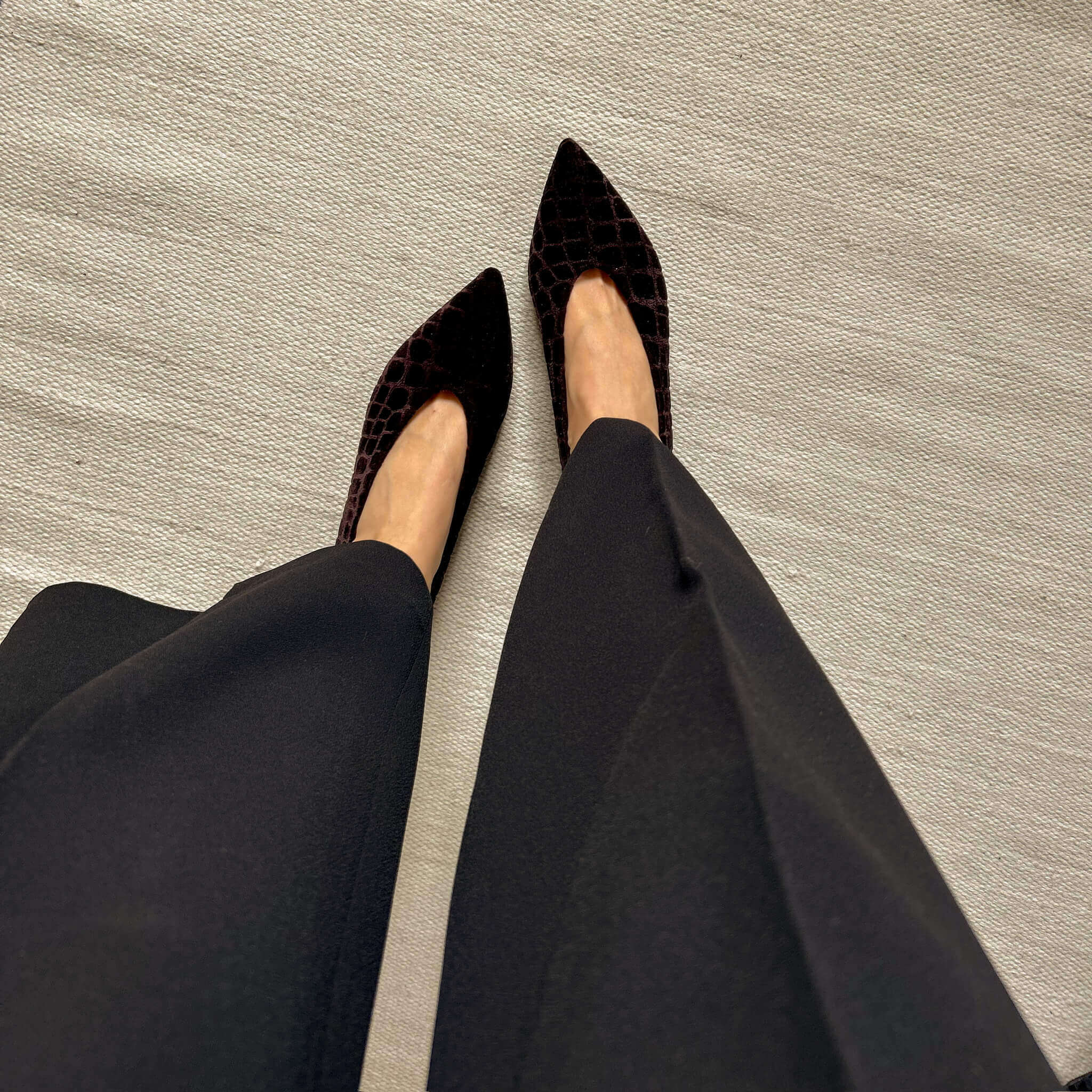 Coco V.2 Velvet Vegan Pointed Ballerina Flats - Women's Comfortable Slip-On Shoes for Work & Casual Wear | Eco-Friendly & Sustainable Fashion