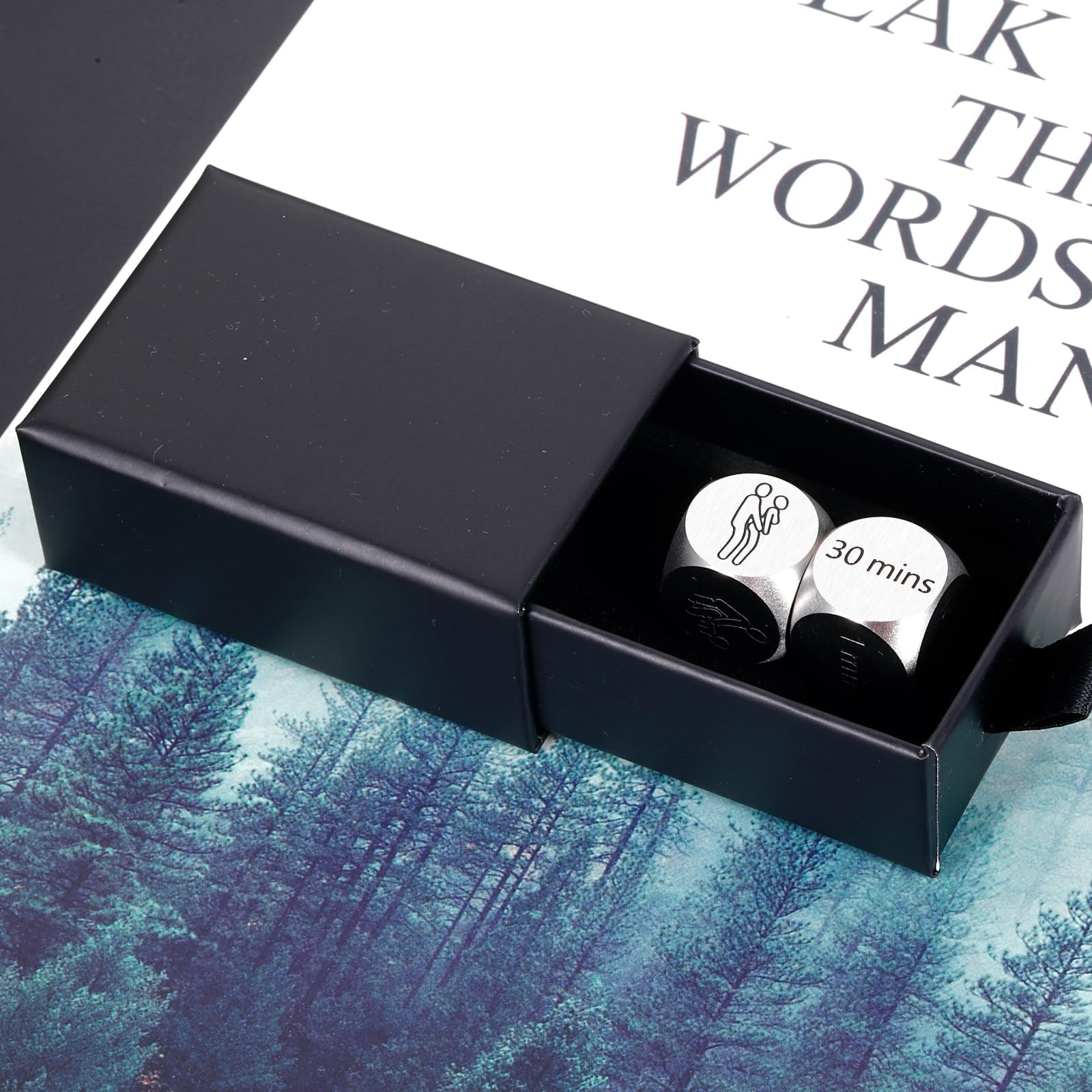 Funny Date Night Dice Set for Couples - Romantic Decision Making Game for Boyfriend, Girlfriend, Husband & Wife - Perfect Anniversary, Wedding, Honeymoon, Engagement Gift (2 Steel Dice) - Great for Valentine's Day, Easter & Special Occasions - Spice Up Your Relationship with Fun Date Ideas